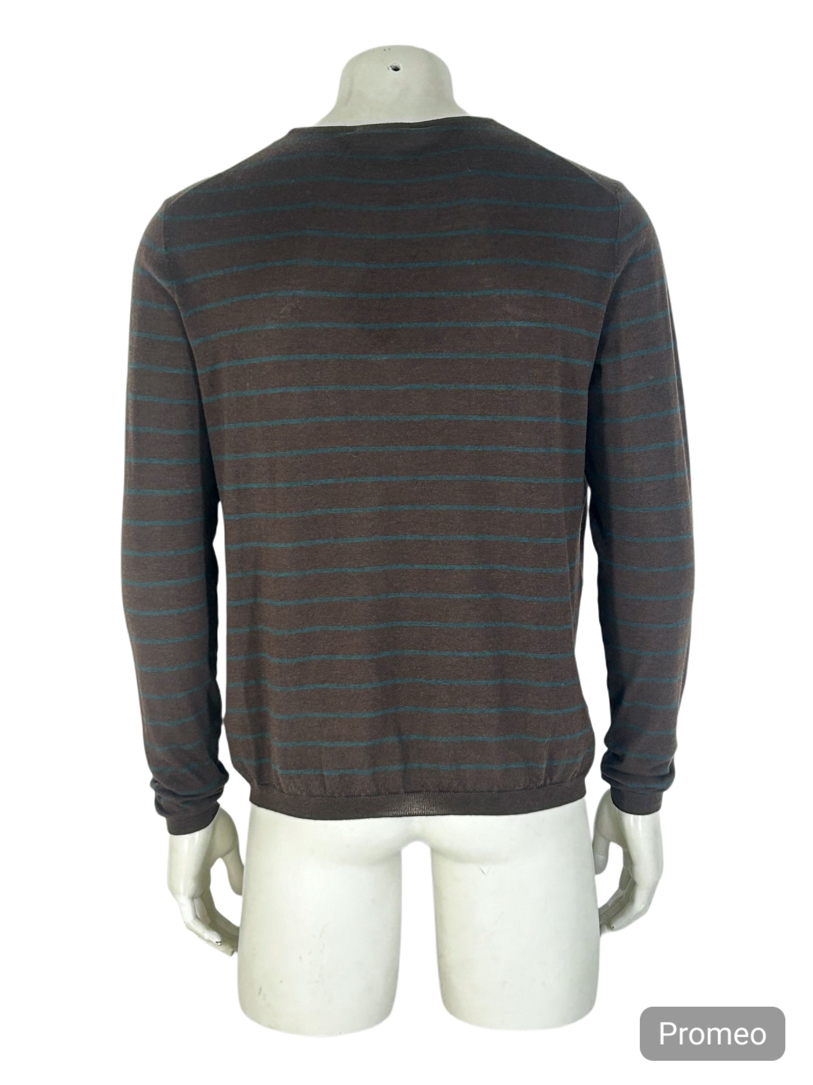 Prada Prada Silk Mix Crew Neck Striped Fine Gauge Knit Jumper Size US XXL / EU 58 / 5 - 3 Thumbnail