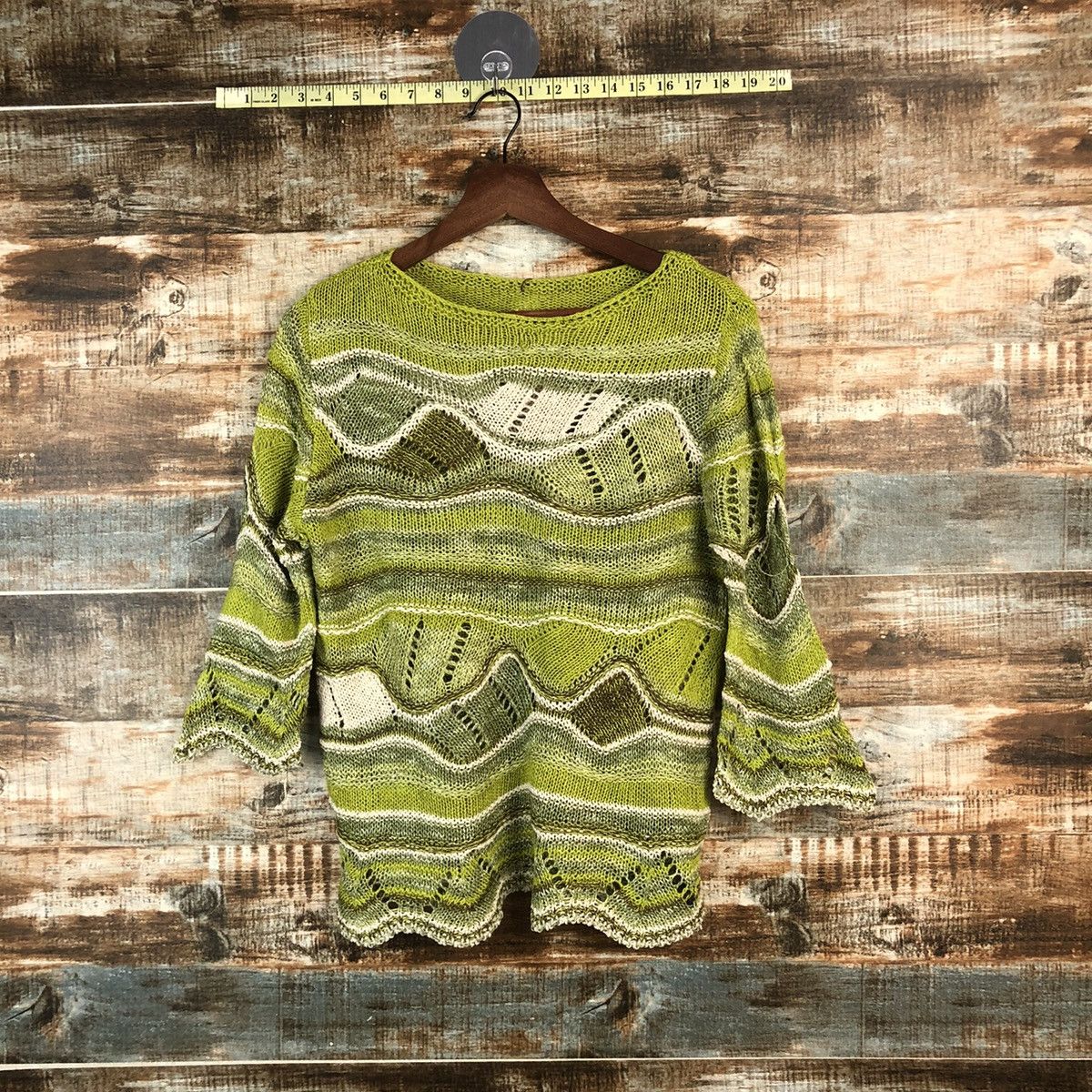 Homespun Knitwear × Japanese Brand DL Japan Art style vintage Green Knitwear #C524 Size S / US 4 / IT 40 - 1 Thumbnail