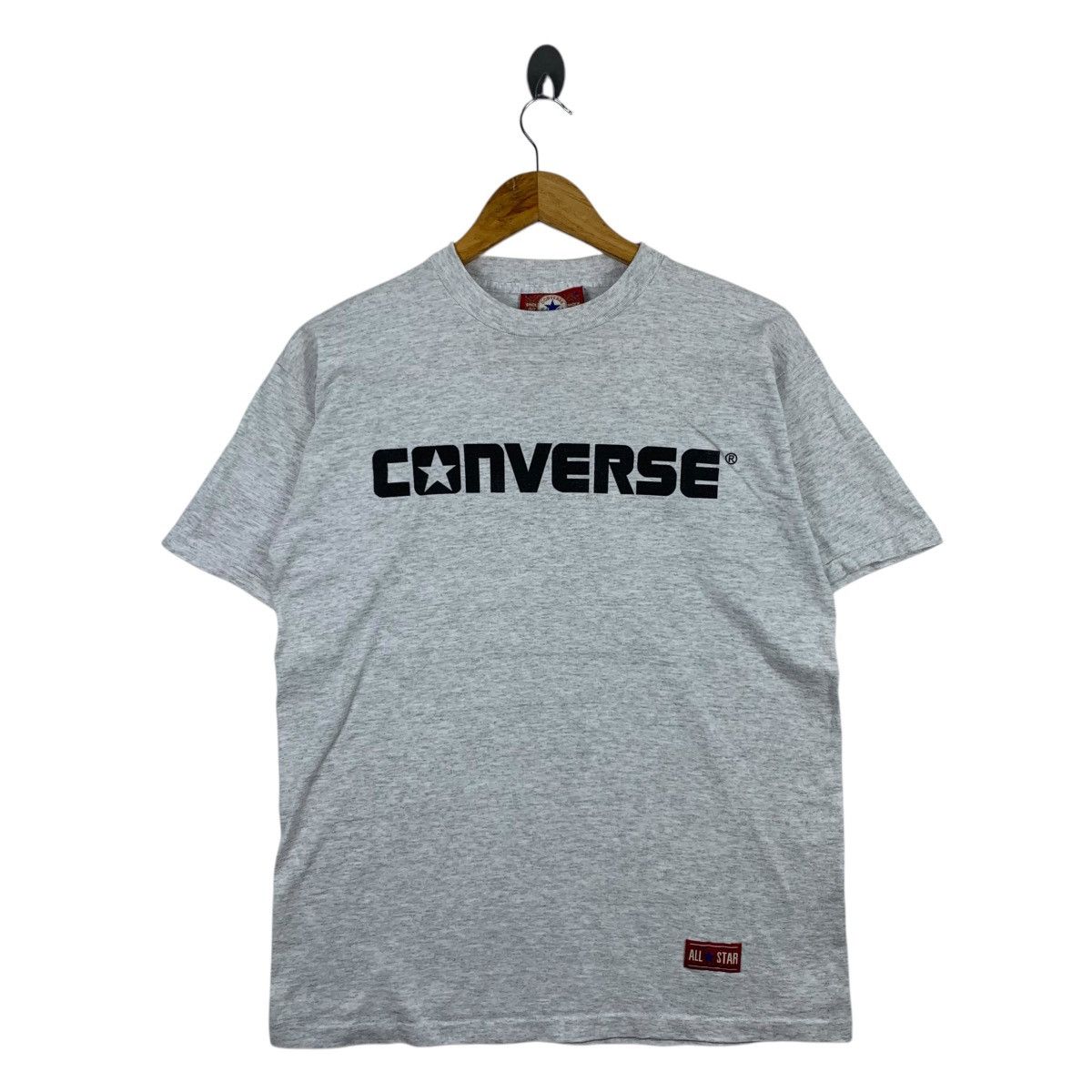 Converse Vintage 90s CONVERSE ALL STAR Logo Print Grey Short Shirt Size US M / EU 48-50 / 2 - 1 Thumbnail