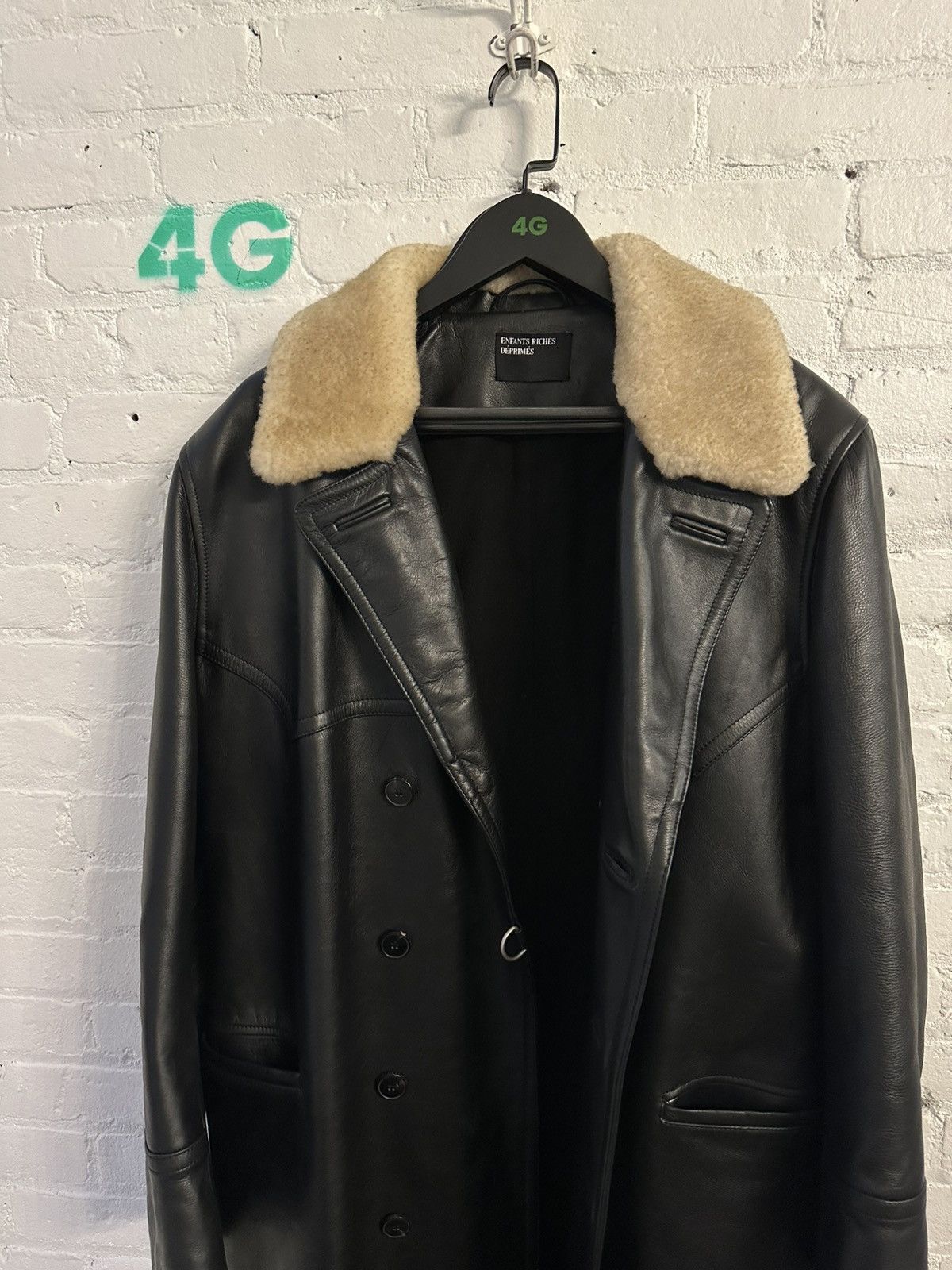 Enfants Riches Deprimes ERD 1/1 FULL LEATHER RUNWAY SHEARLING TRENCH PEACOAT JACKET Size US L / EU 52-54 / 3 - 4 Thumbnail