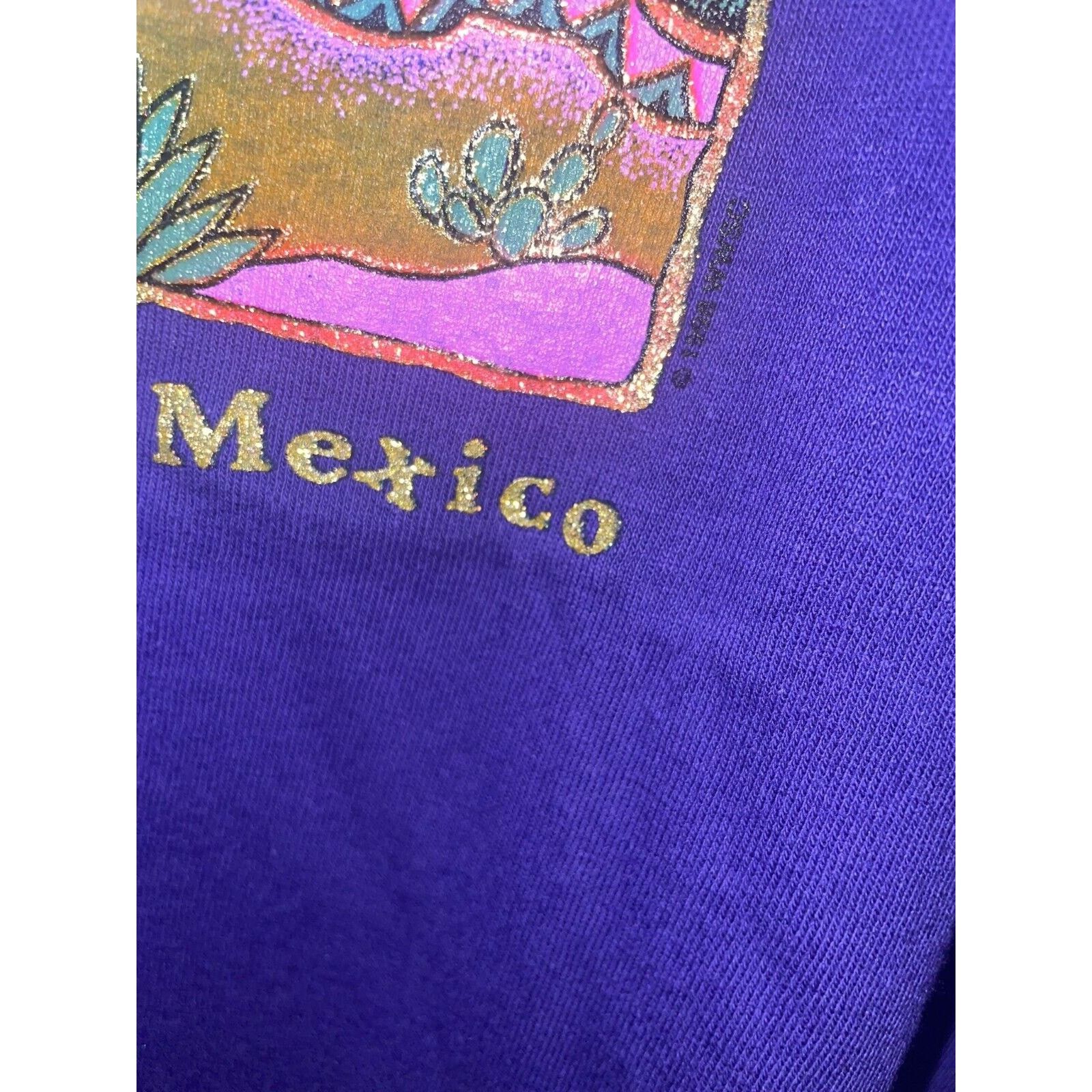 Vintage Women Vintage New Mexico Shirt Desert Purple Tee 90s large Size L / US 10 / IT 46 - 6 Thumbnail
