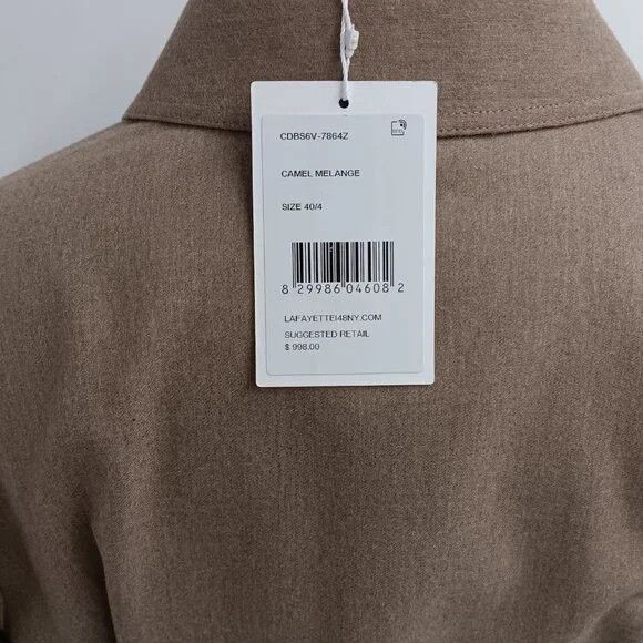 Lafayette 148 LAFAYETTE 148 Camel Merlange Flannel Shirt Dress - Size 4 Size S / US 4 / IT 40 - 15 Thumbnail