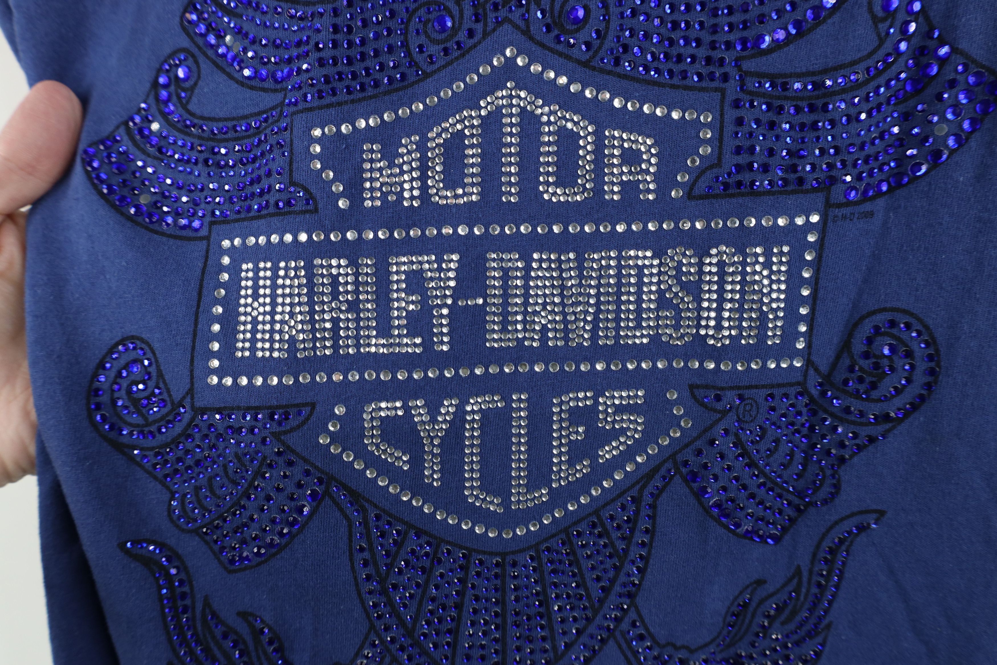 Harley Davidson Vintage Y2K Harley Davidson Sequined Eagle T-Shirt Blue Size M / US 6-8 / IT 42-44 - 6 Thumbnail