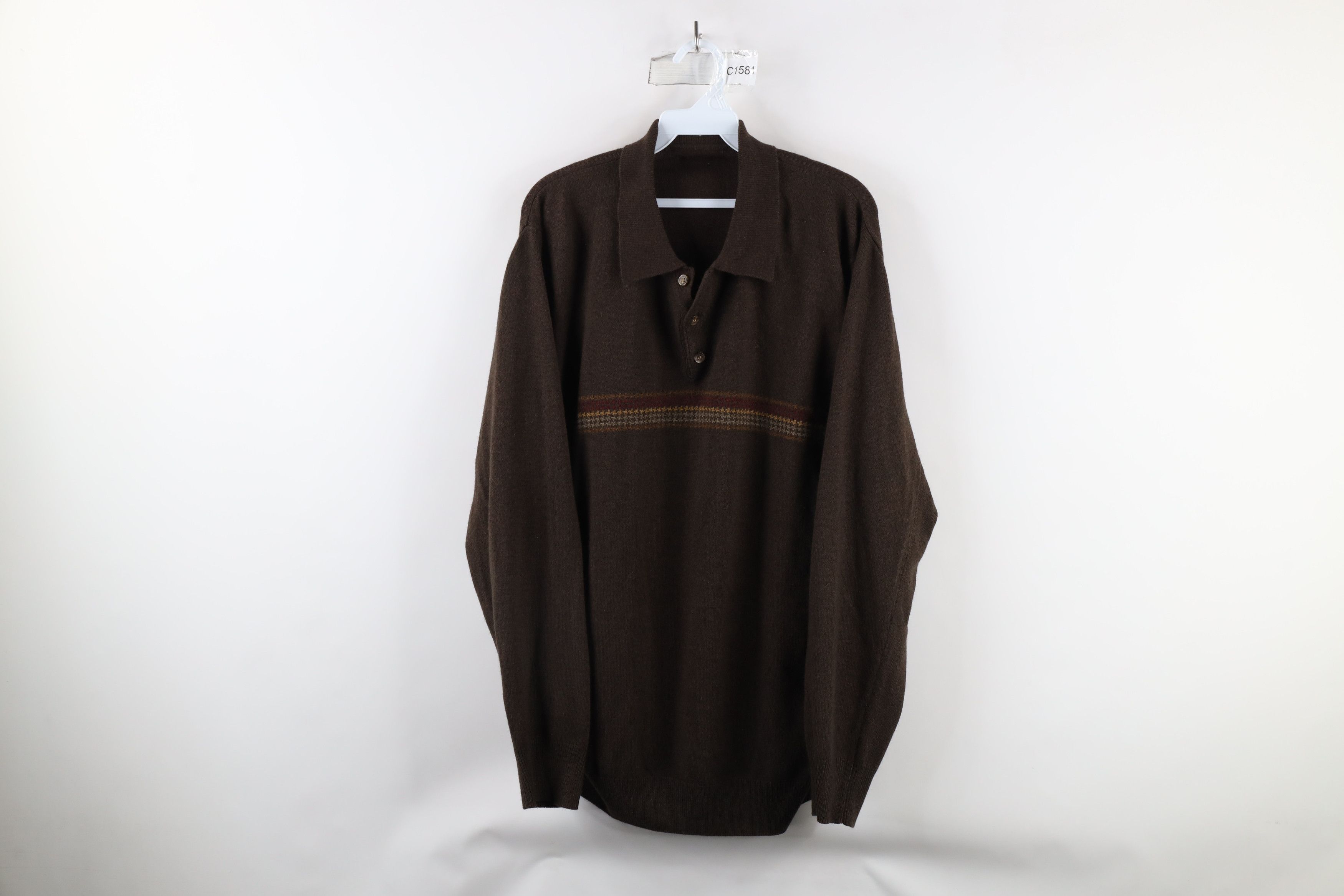 Vintage Vintage 90s Streetwear Knit Collared Pullover Sweater Size US XL / EU 56 / 4 - 1 Thumbnail