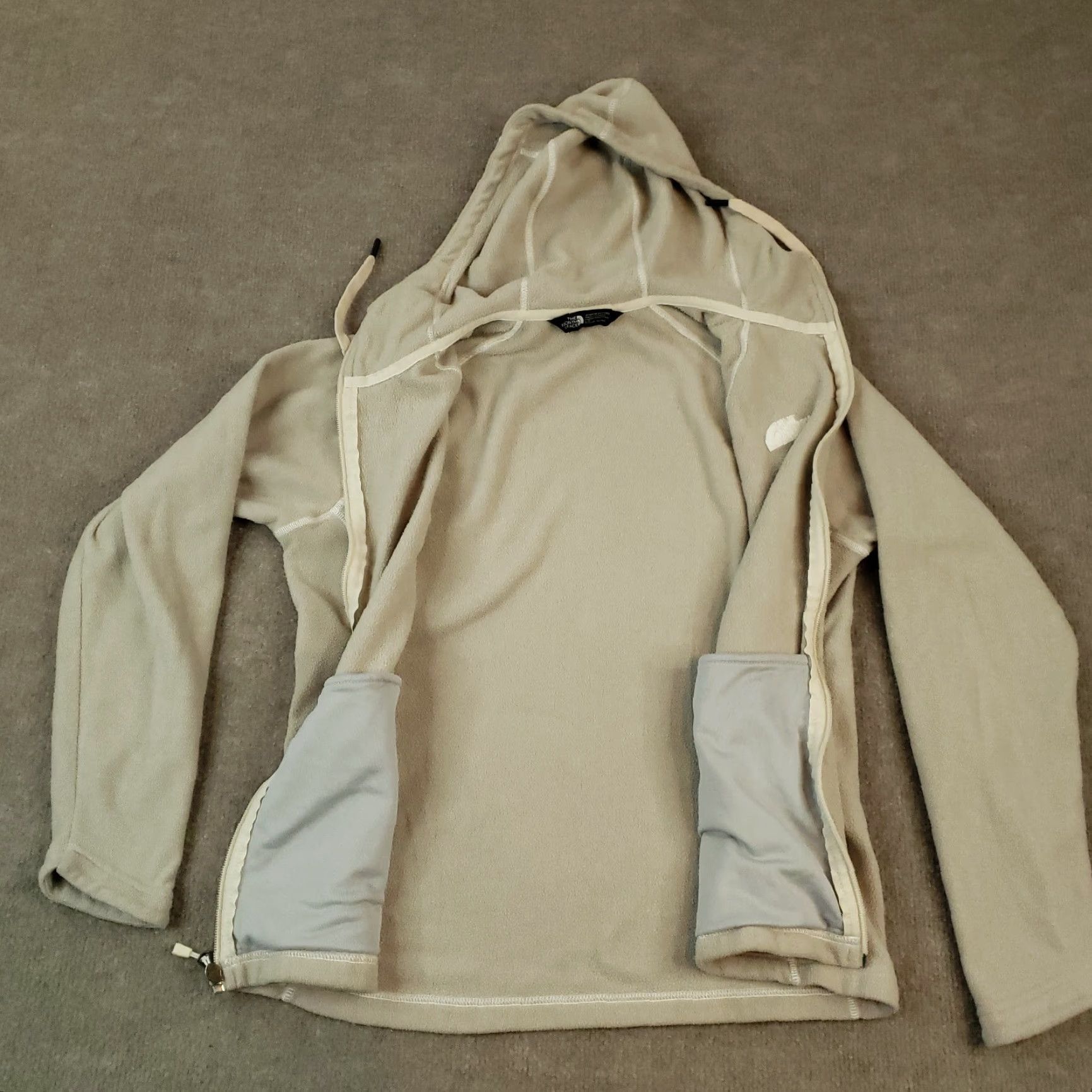 The North Face VINTAGE The North Face Fleece Hoodie Jacket Womens Large Beige Full Zip Mock Neck Casual Size L / US 10 / IT 46 - 6 Thumbnail