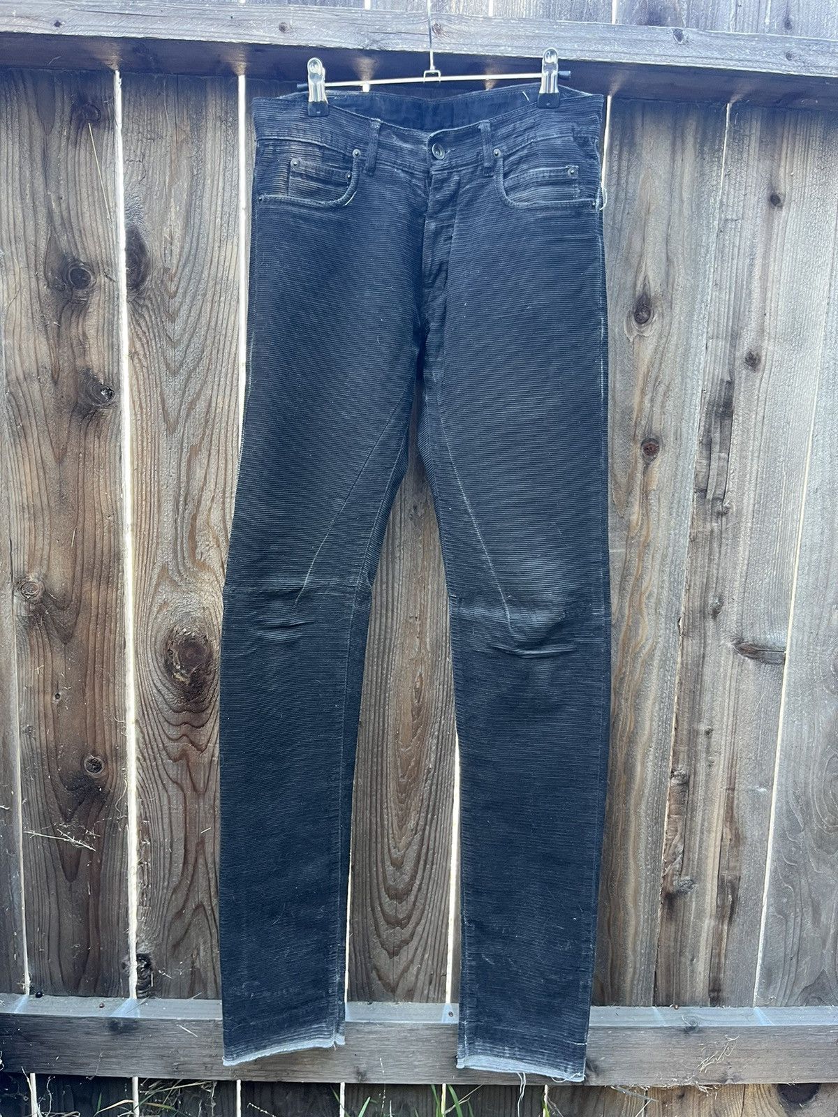 image of Rick Owens x Rick Owens Drkshdw Horizontal Corduroy Detroit Pants in Dark Gray, Men's (Size 30)