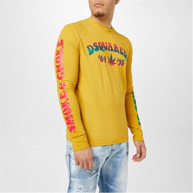 o1g2r1mq0424 Smoke Long Sleeve T-Shirts in Yellow