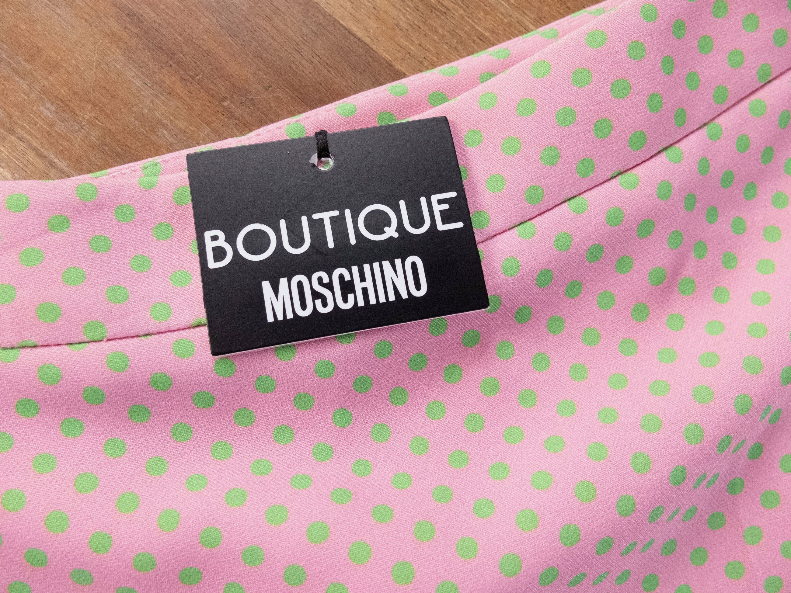 Boutique Moschino MOSCHINO BOUTIQUE pink polka dots floral motif mini skirt Size 26" / US 2 / IT 38 - 5 Thumbnail