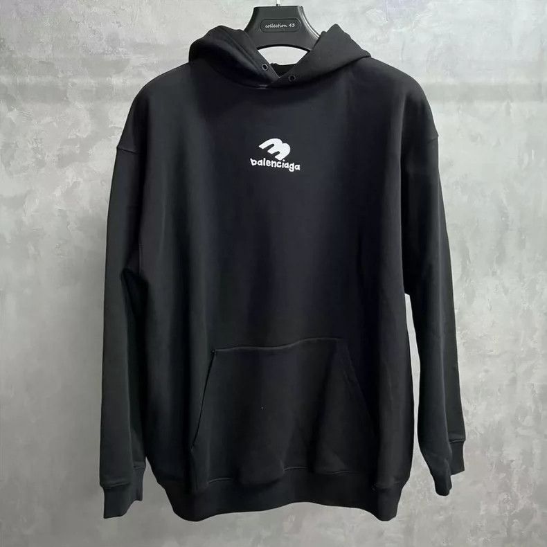 Balenciaga Balenciaga Black logo monogrammed long-sleeve pullover swe Size US S / EU 44-46 / 1 - 1 Thumbnail
