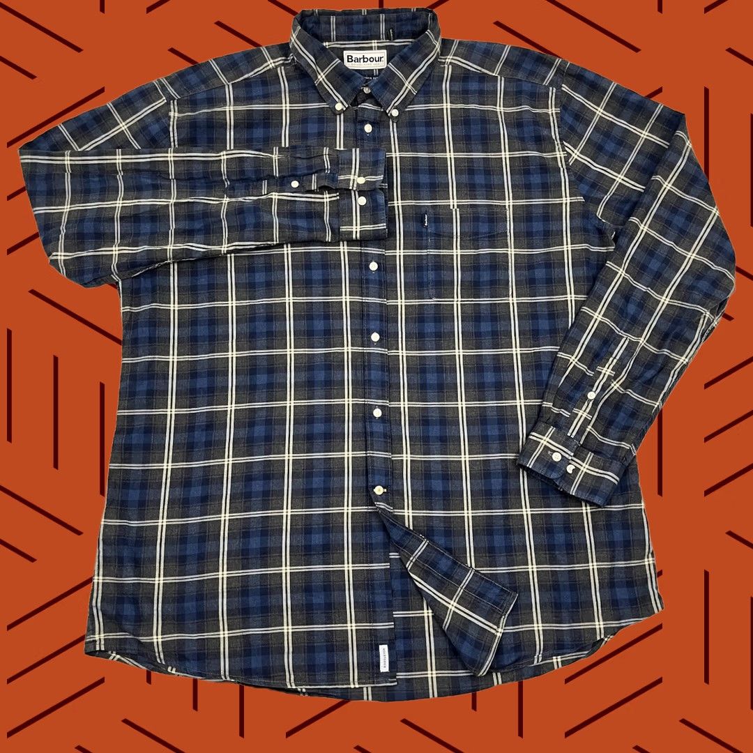 Barbour Barbour Endsleigh Shirt Mens XL Blue Highland Check Button-Down Flannel Casual Vintage: No Size US XL / EU 56 / 4 - 1 Thumbnail