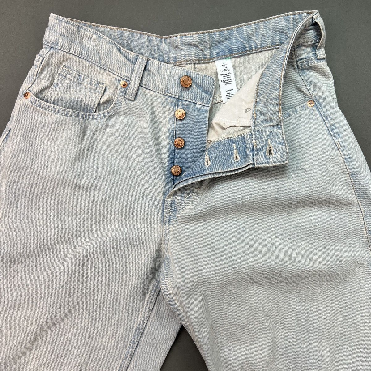 Designer Wide Leg Baggy Jeans Size US 31 - 4 Thumbnail