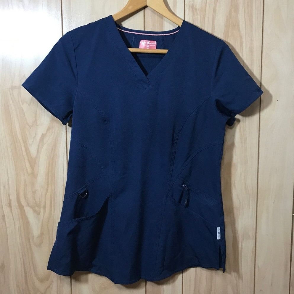 Other Ava Theresa Navy V-Neck Short Sleeve Scrub Top XS Size US XS / EU 42 / 0 - 1 Thumbnail