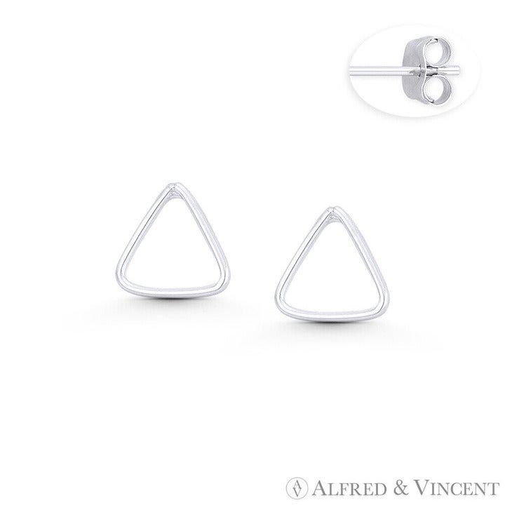 Other Round-Edge Triangle Stud Earrings in .925 Sterling Silver Size ONE SIZE - 1 Preview