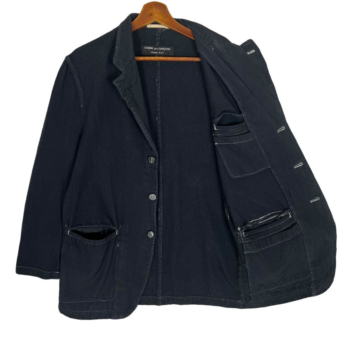 Comme des Garcons Homme Plus Black Deconstructed Jacket Size US S / EU 44-46 / 1 - 3 Thumbnail