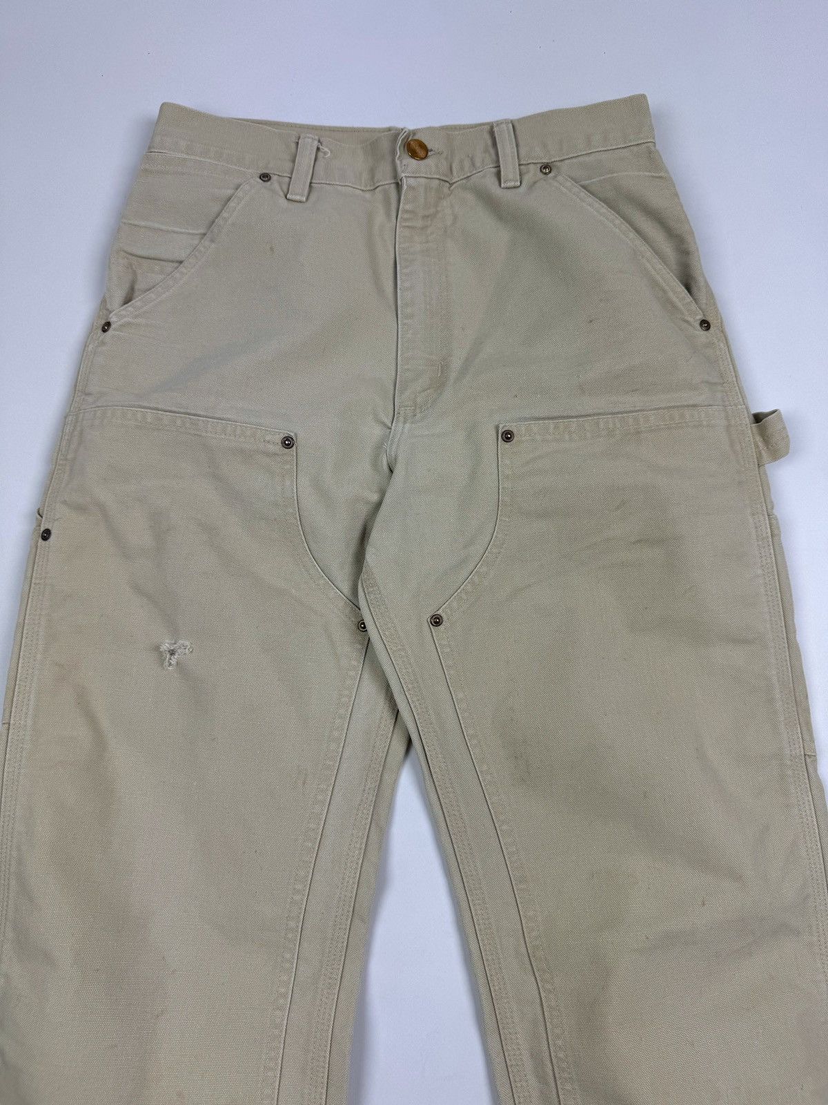 Carhartt 90’s Vintage Carhartt Distressed Double Knee Tan Work Pants Size US 31 - 7 Thumbnail