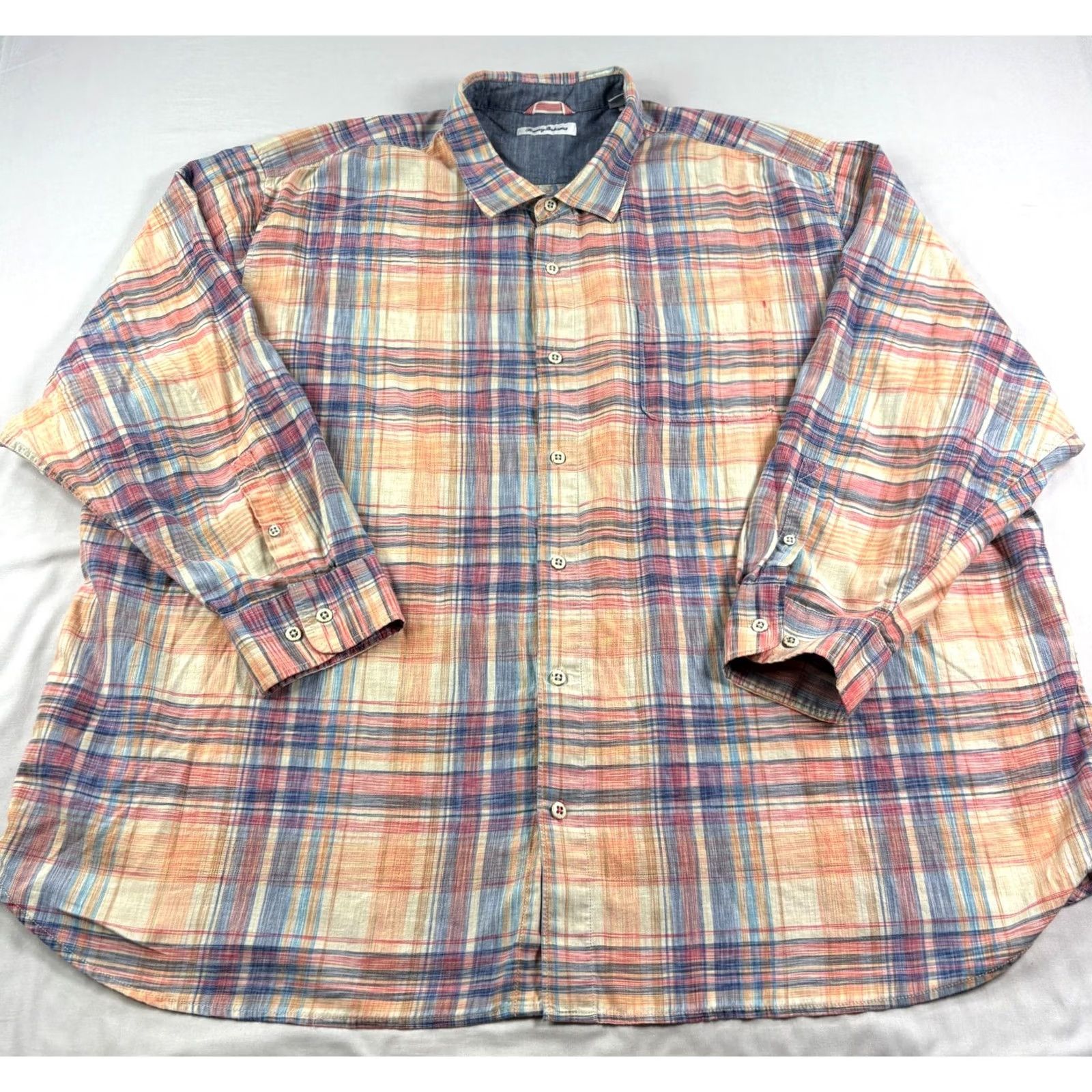 Tommy Bahama VINTAGE Tommy Bahama Shirt Mens 4XB Big Orange Plaid Button Up Long Sleeve Casual Size US XXL / EU 58 / 5 - 2 Thumbnail