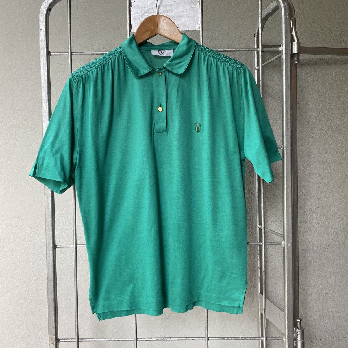 Valentino Varentino garavanl Green Pleated Shoulder Polo Shirt Size M / US 6-8 / IT 42-44 - 9 Thumbnail