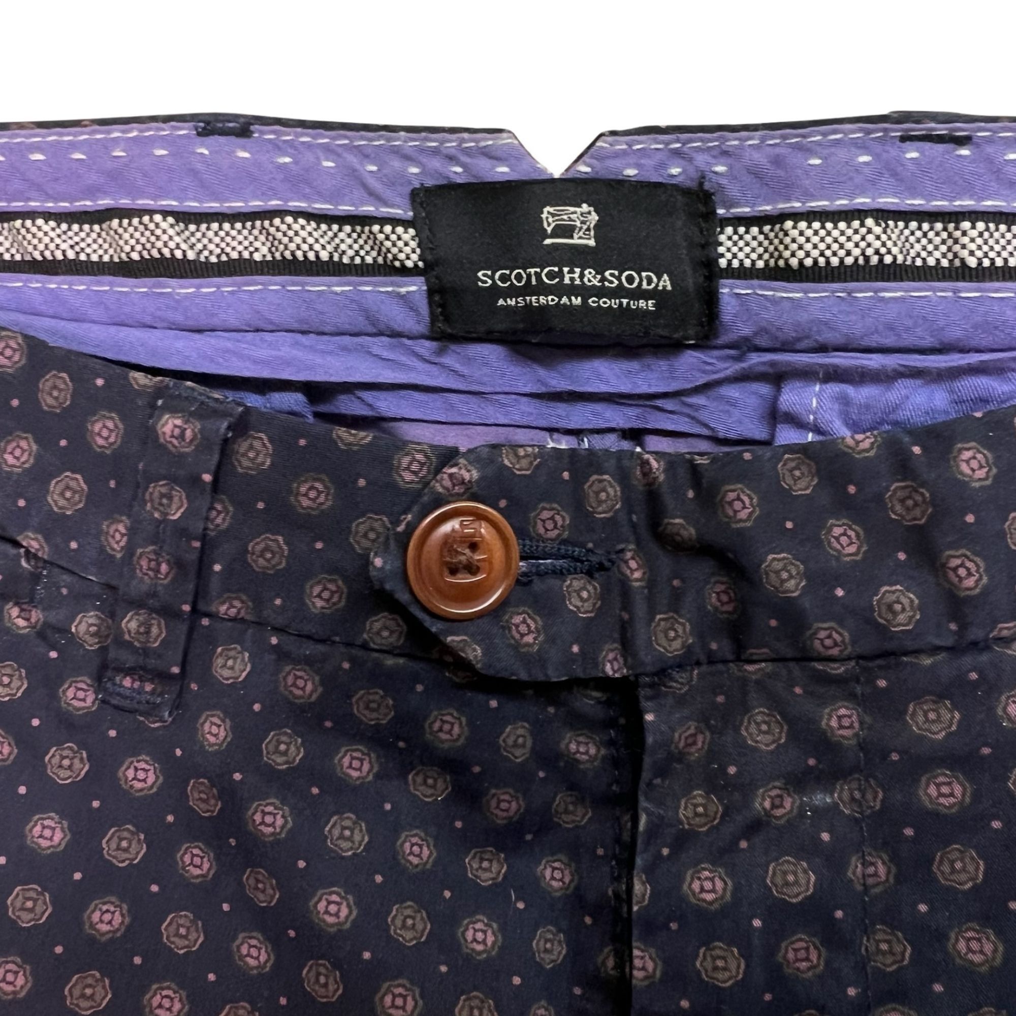 Scotch & Soda Scotch & Soda Navy Blue Patterned Skinny Pants Size 30 Made Size US 30 / EU 46 - 5 Thumbnail