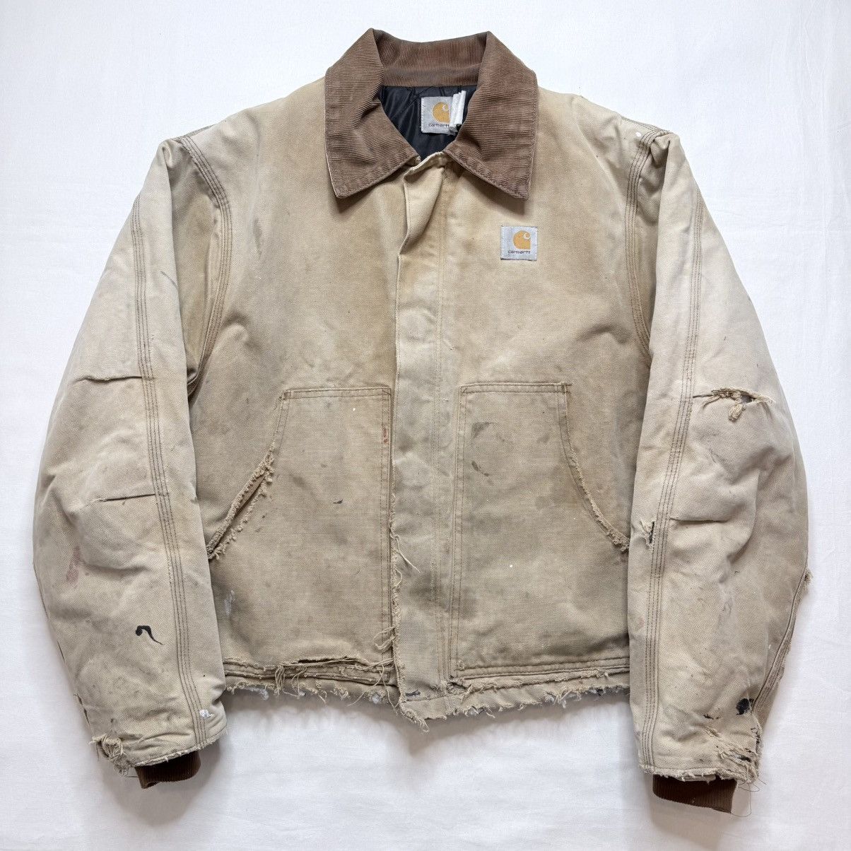 Carhartt Vintage 90s Carhartt Arctic Detroit J02 BRN Thrashed Jacket Size US L / EU 52-54 / 3 - 1 Thumbnail