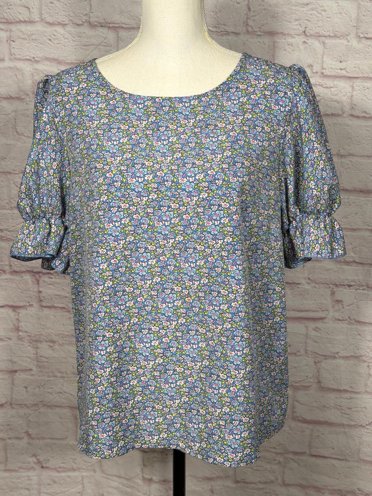 Other Floral Print Ruffle Sleeve Blouse Large Size L / US 10 / IT 46 - 2 Thumbnail