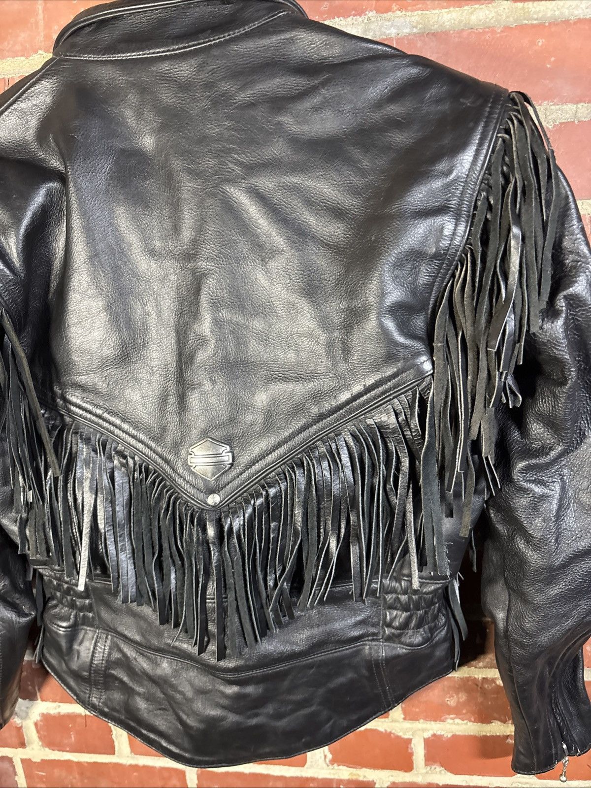Harley Davidson Vintage Y2k Harley Davidson Leather Jacket Fringe USA XS Size XS / US 0-2 / IT 36-38 - 9 Thumbnail