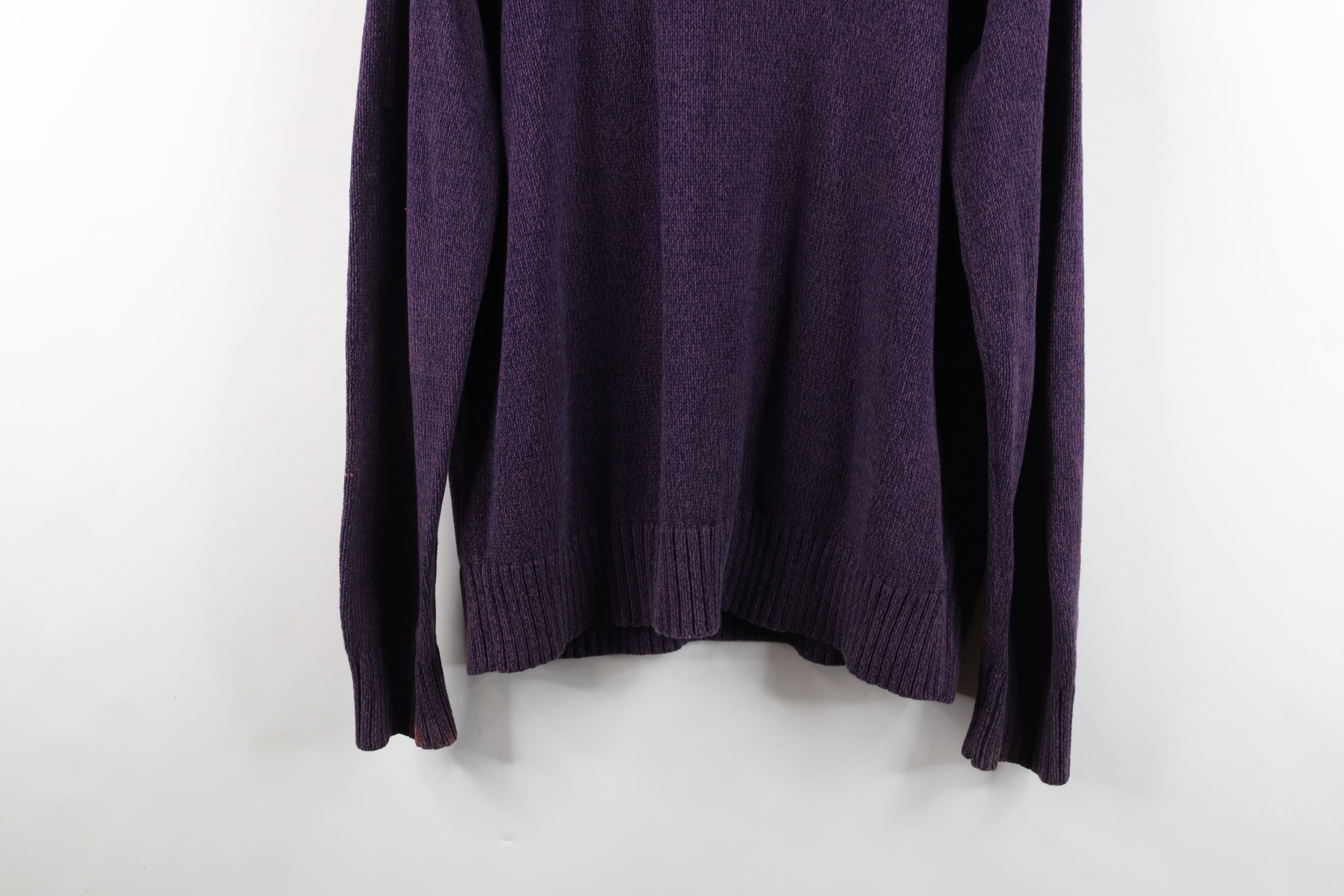 Eddie Bauer × Vintage Vintage Eddie Bauer Blank Cotton Knit Henley Sweater Purple Size US L / EU 52-54 / 3 - 14 Thumbnail