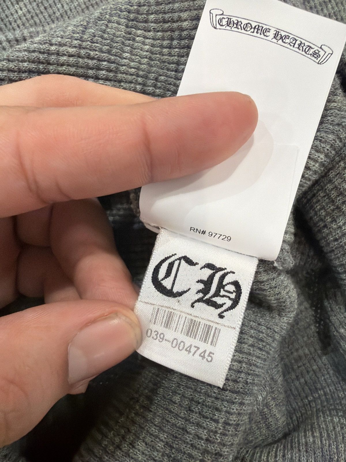 Chrome Hearts Chrome Hearts Embroidered Silver Button Grey Henley L/S Size US S / EU 44-46 / 1 - 6 Thumbnail