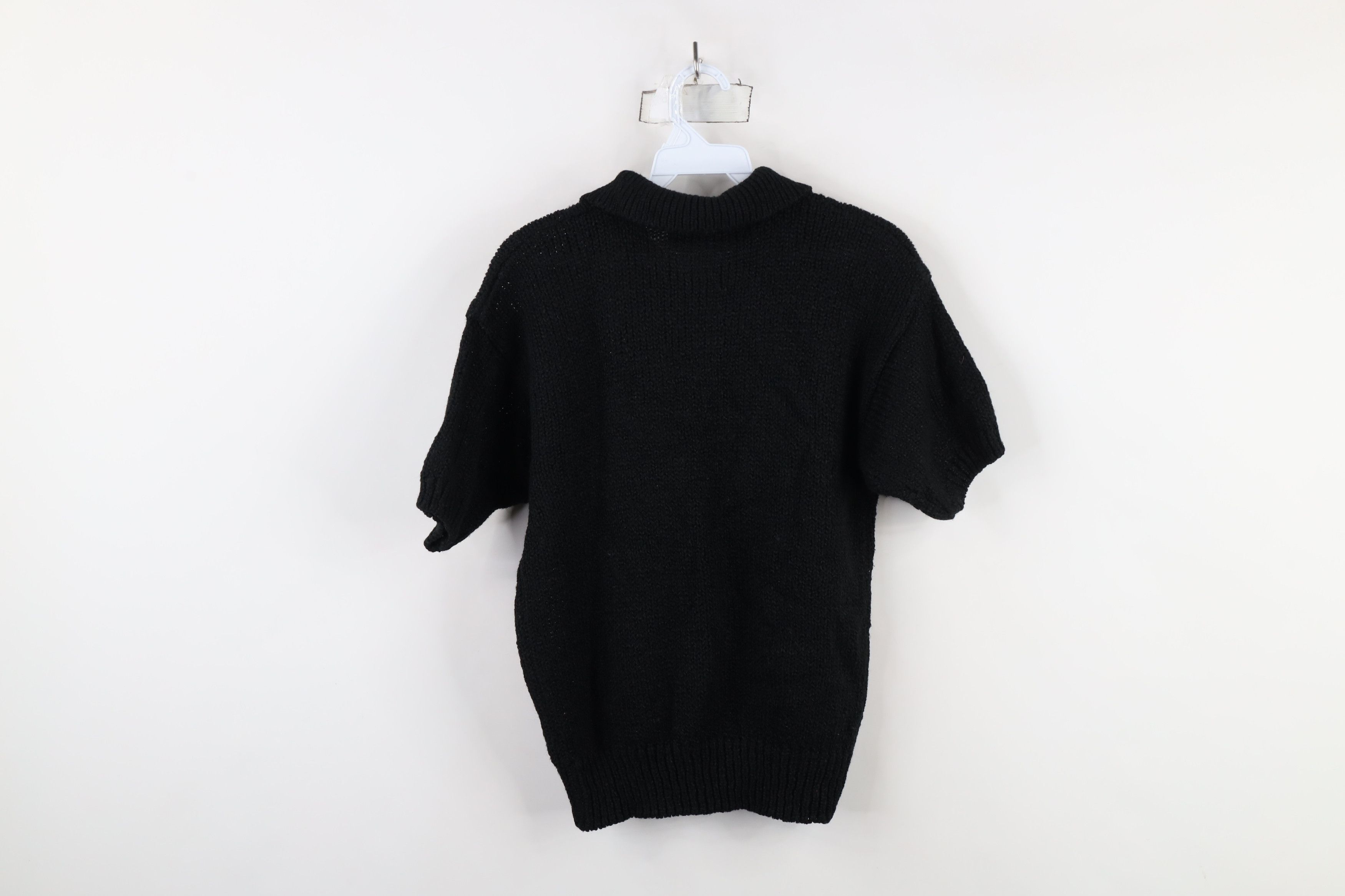 Vintage Vintage 90s Streetwear Knit Short Sleeve Collared Sweater Size M / US 6-8 / IT 42-44 - 9 Thumbnail