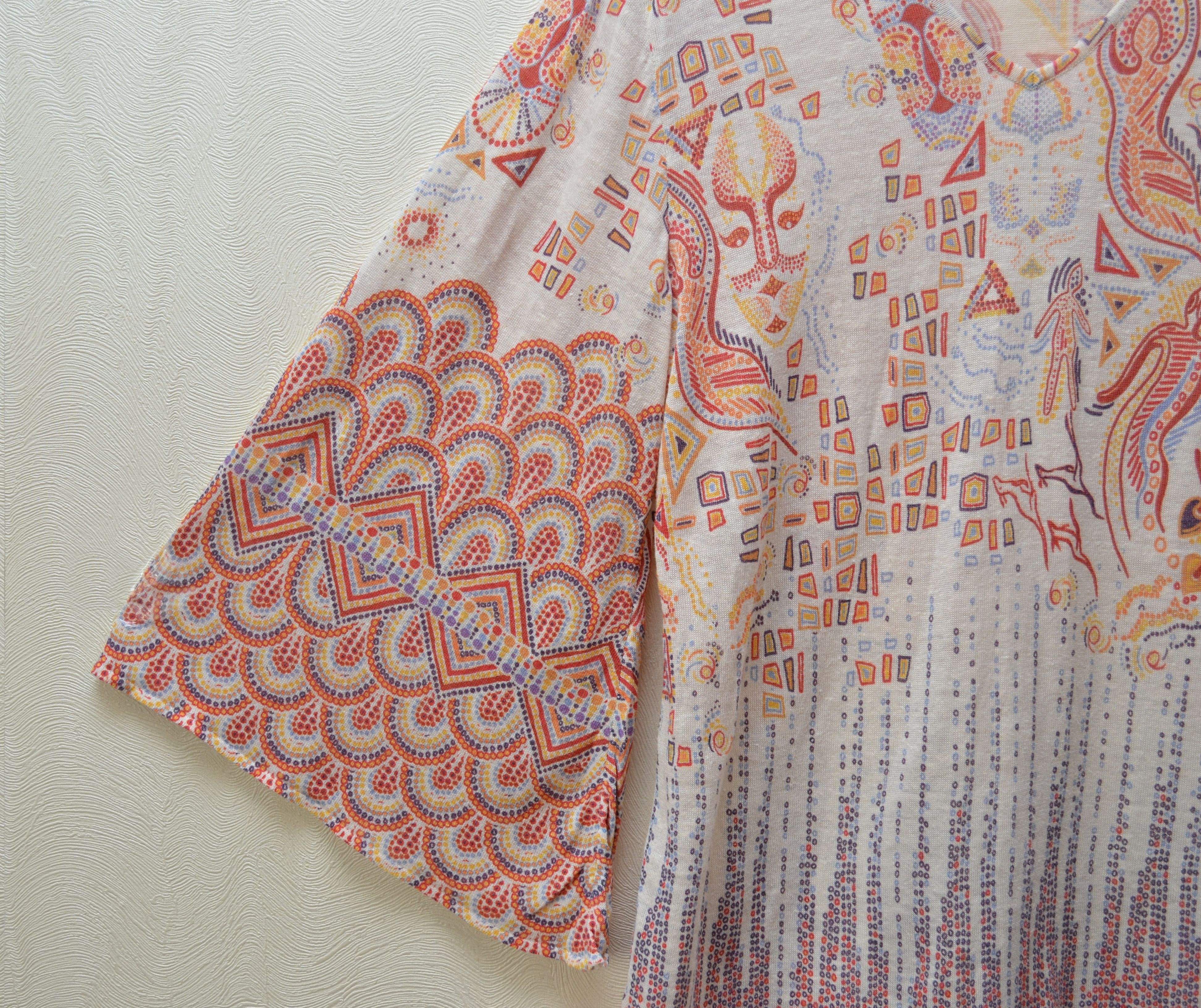 Designer Ivko Canvas Jumper Tunic Linen Shirt Curry Saffron Orange Size M / US 6-8 / IT 42-44 - 8 Thumbnail