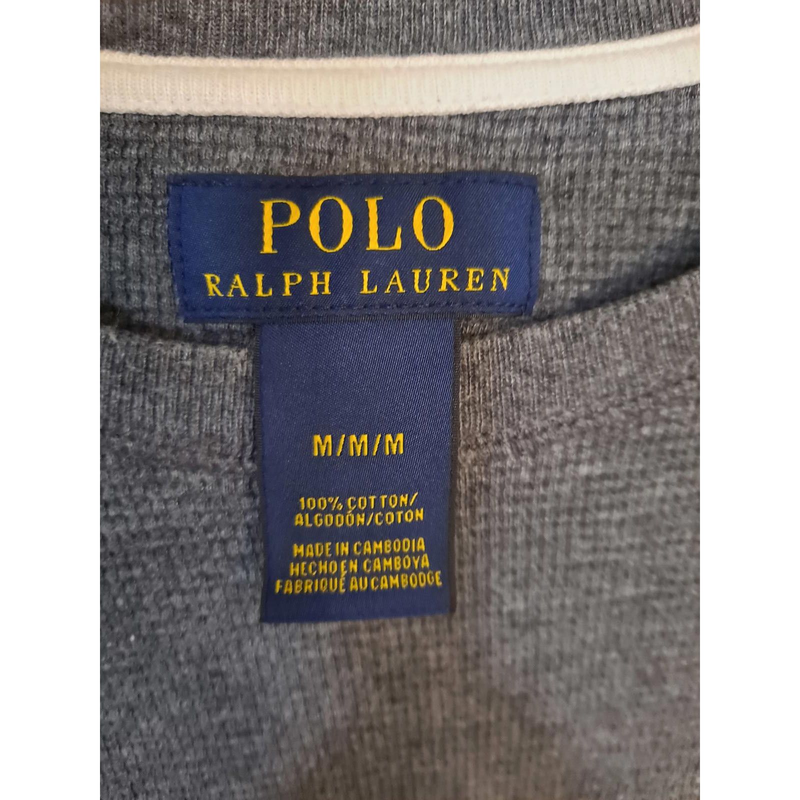 Ralph Lauren Polo Ralph Lauren Gray Thermal Long Sleeve with White Logo S Size US M / EU 48-50 / 2 - 3 Thumbnail