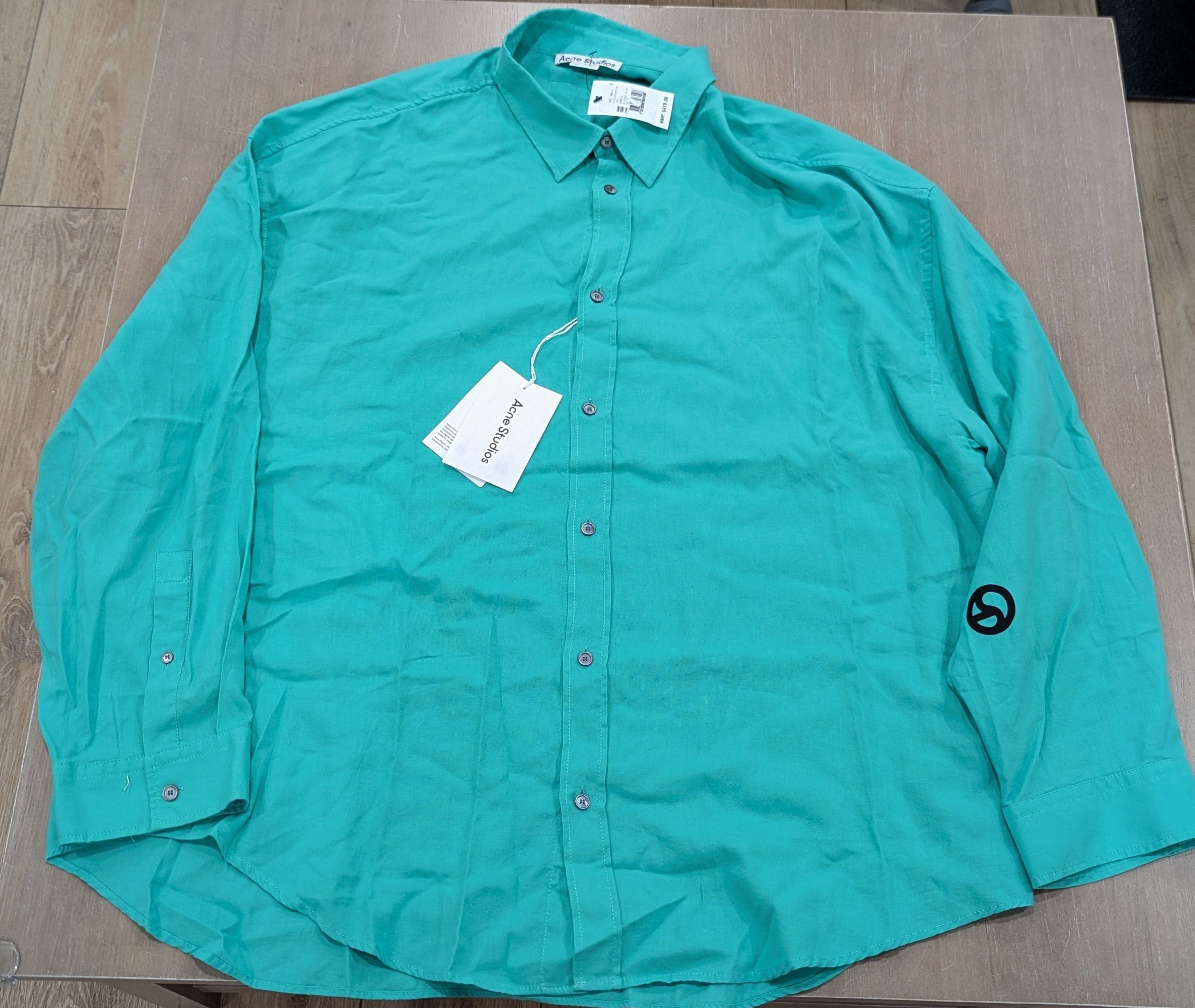 Acne Studios ACNE STUDIOS "Setar" Cotton LS Button Up Shirt Green 48 Size US M / EU 48-50 / 2 - 1 Thumbnail