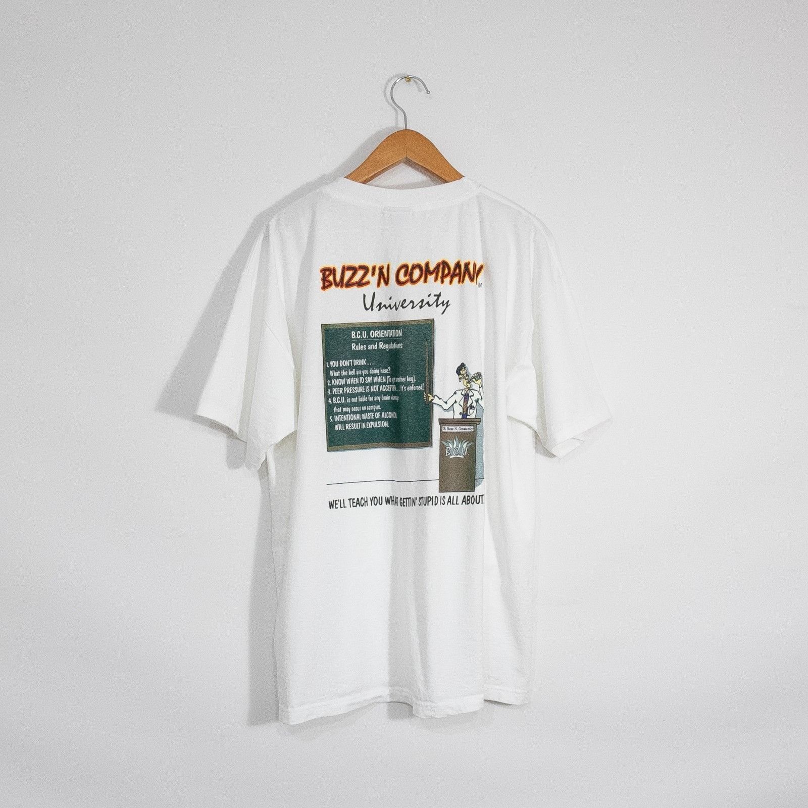 Vintage Vintage 90s Buzz'n Company Funny Drinking T Shirt 2XL Size US XXL / EU 58 / 5 - 5 Thumbnail