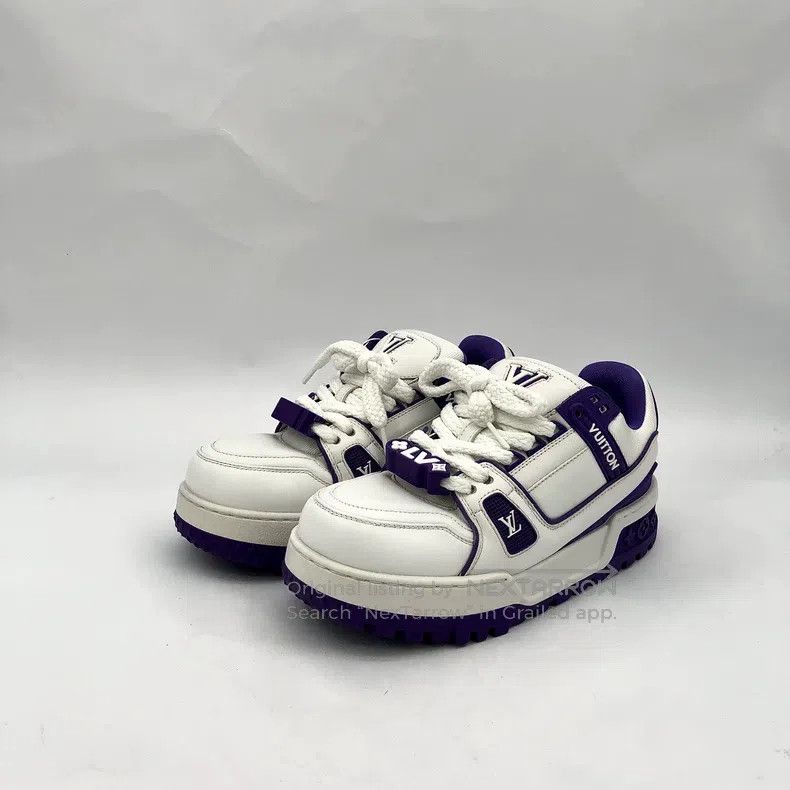 Louis Vuitton Louis Vuitton Trainer Maxi Small Fat Ding White Logo Lace- Size US 7.5 / IT 37.5 - 1 Thumbnail