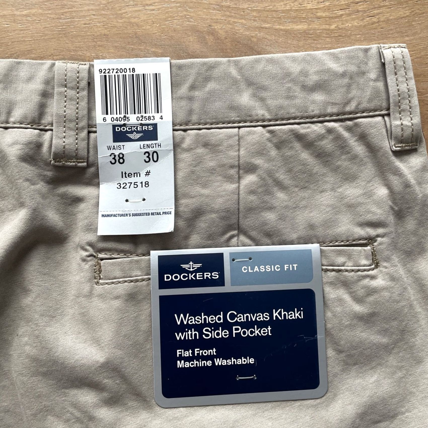 Dockers Dockers Pants Mens 38x30 Washed Canvas Khaki Flat Front Classic Size US 38 / EU 54 - 3 Thumbnail