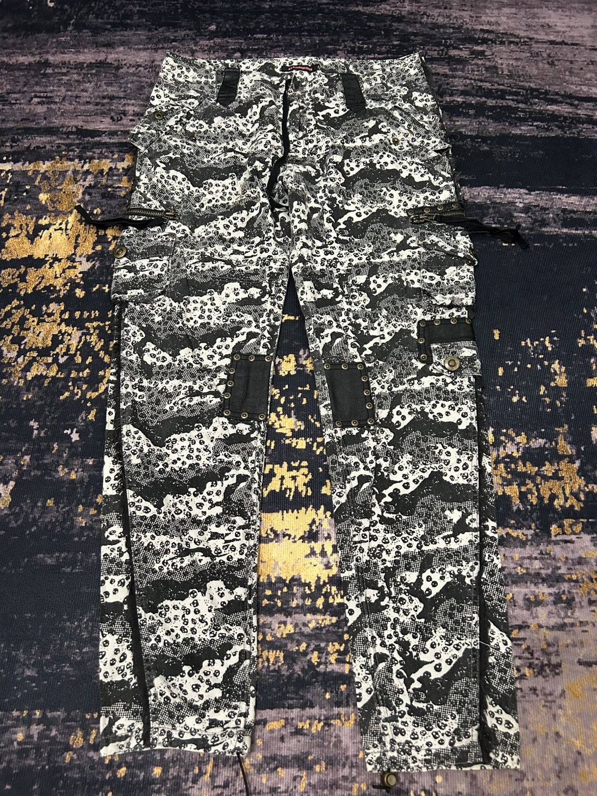 Seditionaries Algonquins Spiritual Weapon Skull Cargo Bondage Pants Size US 31 - 3 Thumbnail
