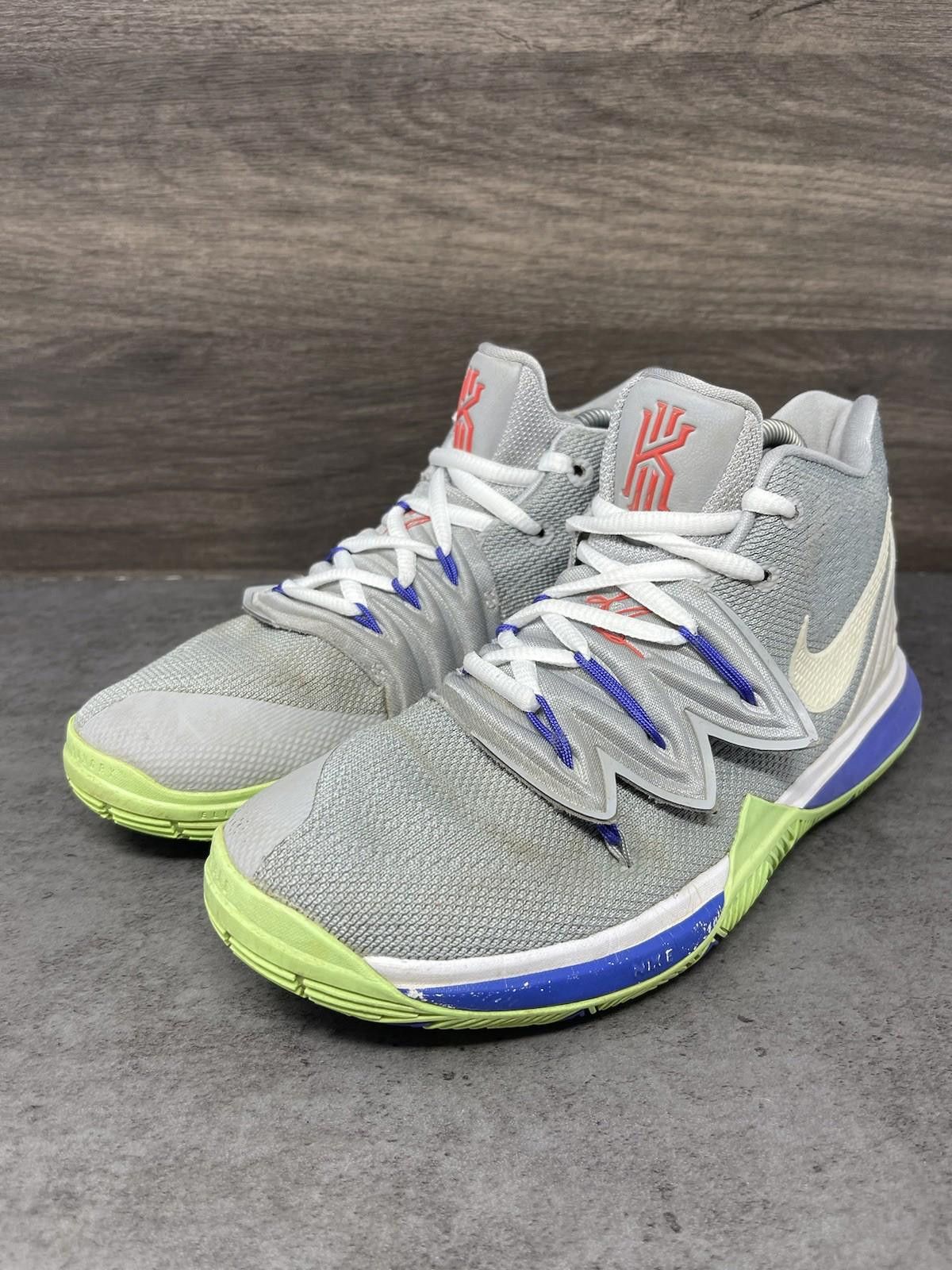 Nike Nike Kyrie 5 Sneakers Kids Size 6Y GS Grey Green AQ2456-099 Size US 6 / EU 39 - 2 Thumbnail
