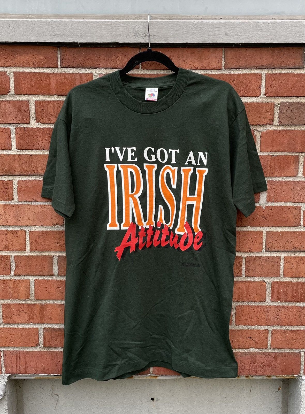 Fruit Of The Loom Vintage 90s Fruit Of The Loom “I’ve Got An Irish Attitude” Size US L / EU 52-54 / 3 - 1 Thumbnail