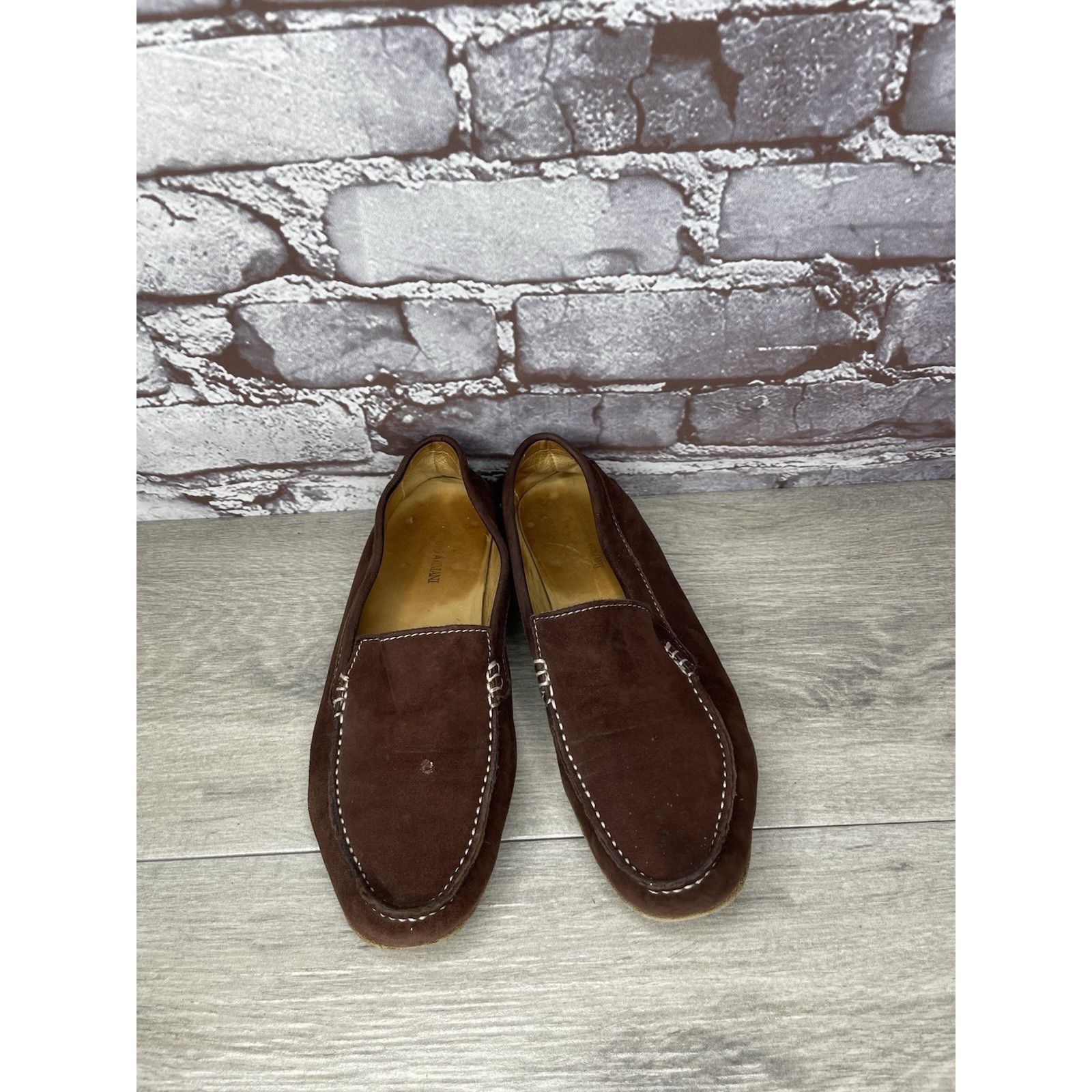 Giorgio Armani Giorgio Armani Brown Suede Loafers Leather Sole Driving Shoe Size US 6 / IT 36 - 16 Thumbnail