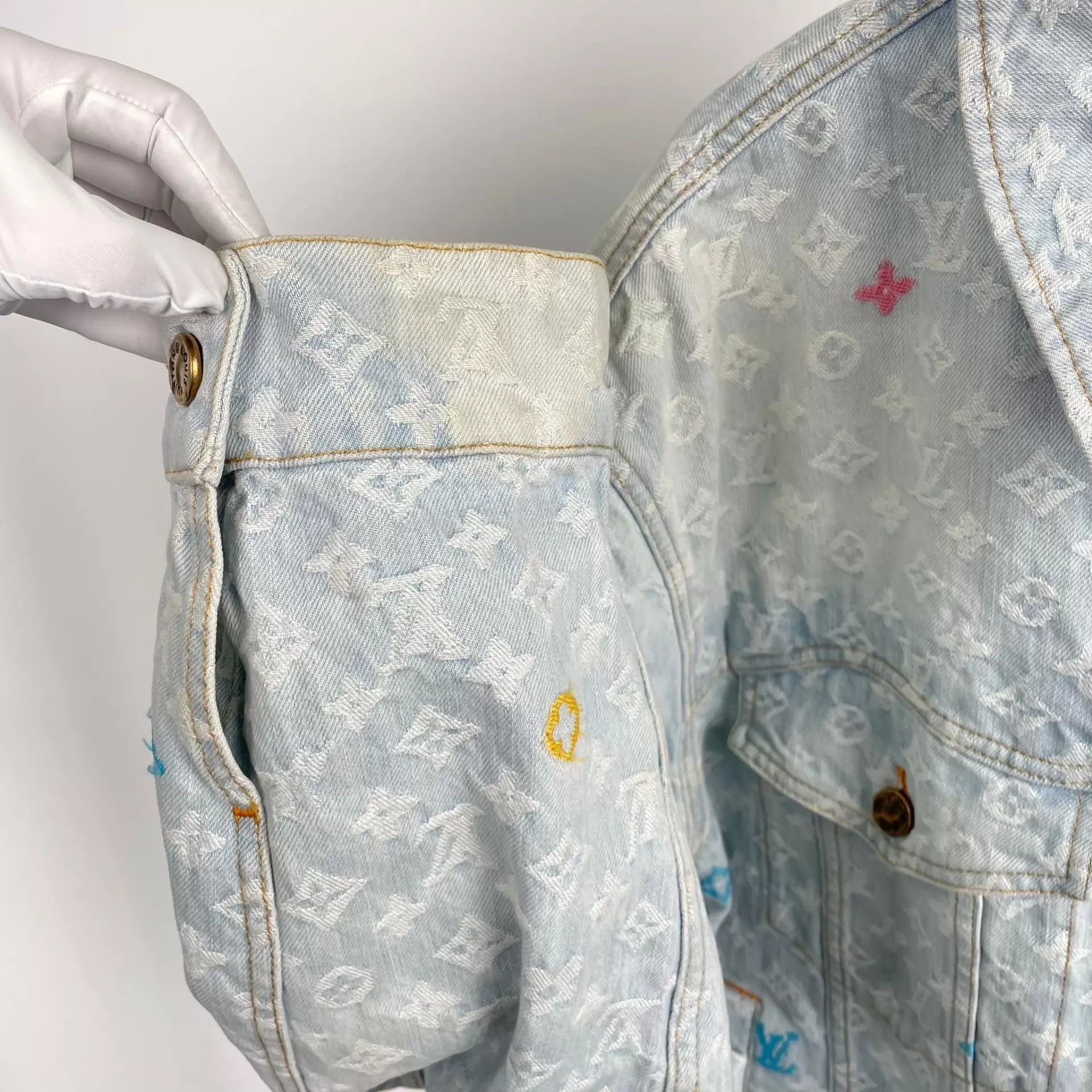 Louis Vuitton LV x TS Full Print Light Blue Denim Jacket 54 Size US L / EU 52-54 / 3 - 9 Thumbnail