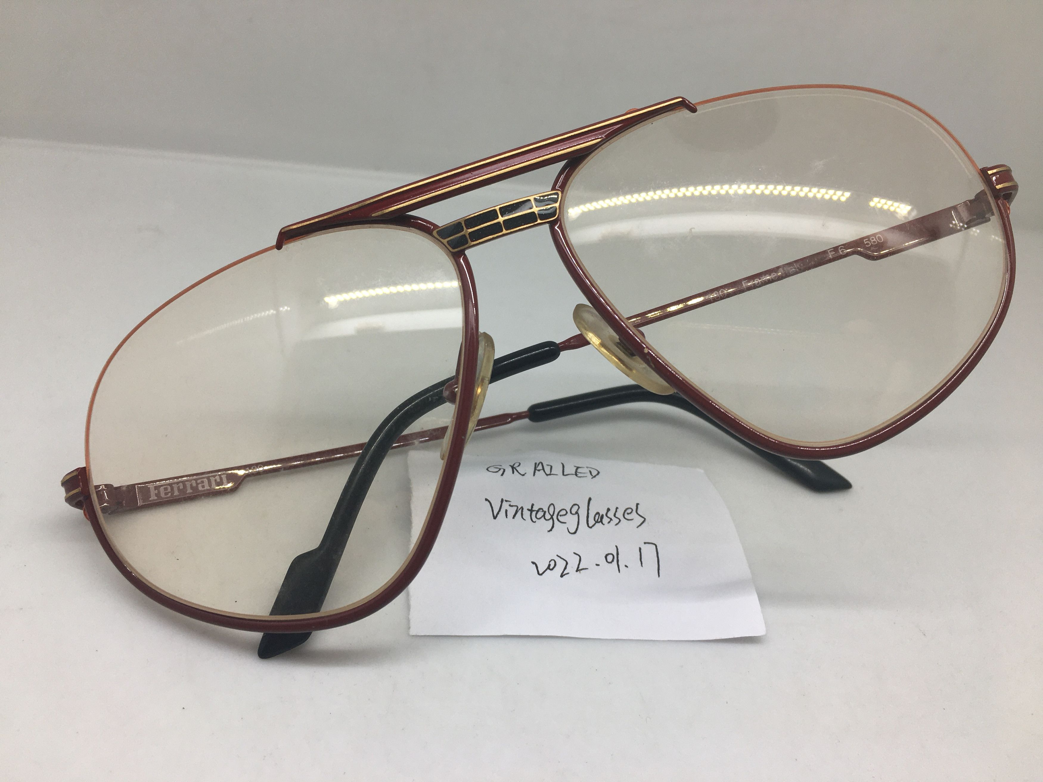 Ferrari Vintage Ferrari F6 Red Eyeglasses Frame Italy Size ONE SIZE - 7 Thumbnail