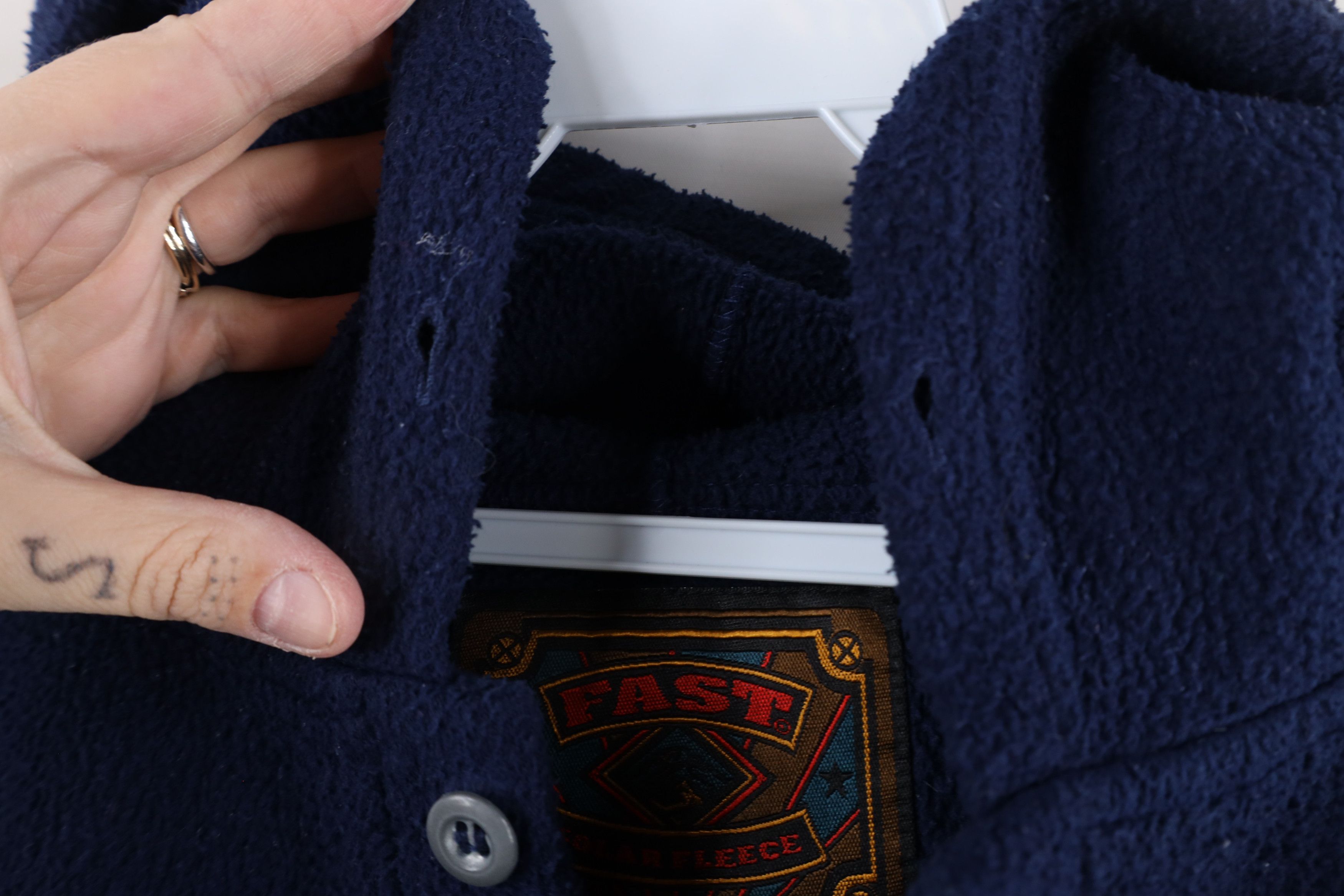 Vintage Vintage 90s Streetwear Blank Baggy Fit Fleece Henley Hoodie Size US XL / EU 56 / 4 - 6 Thumbnail