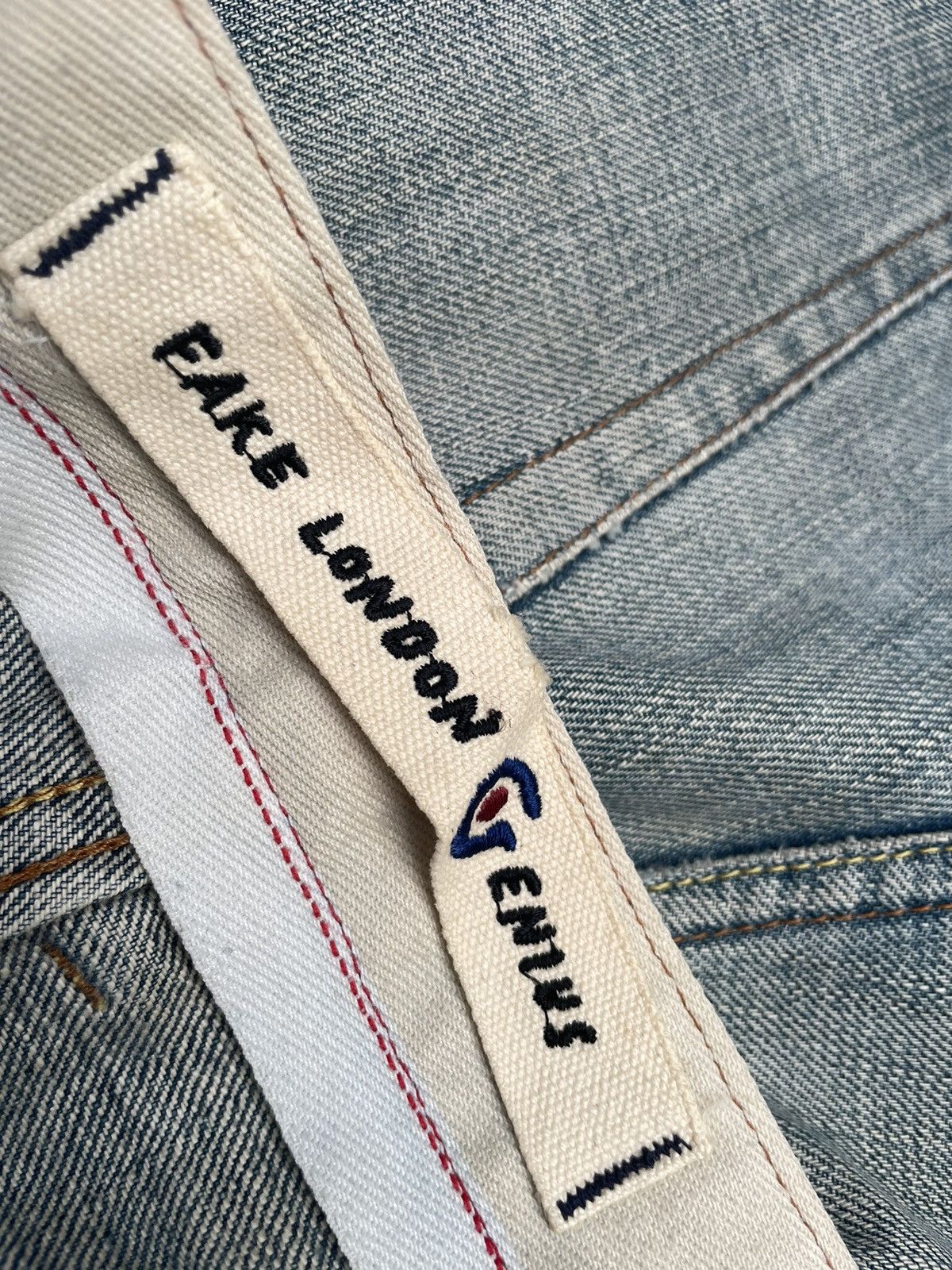 Fake London Genius Fake London Genuis Distresed Denim Size US 33 - 13 Thumbnail