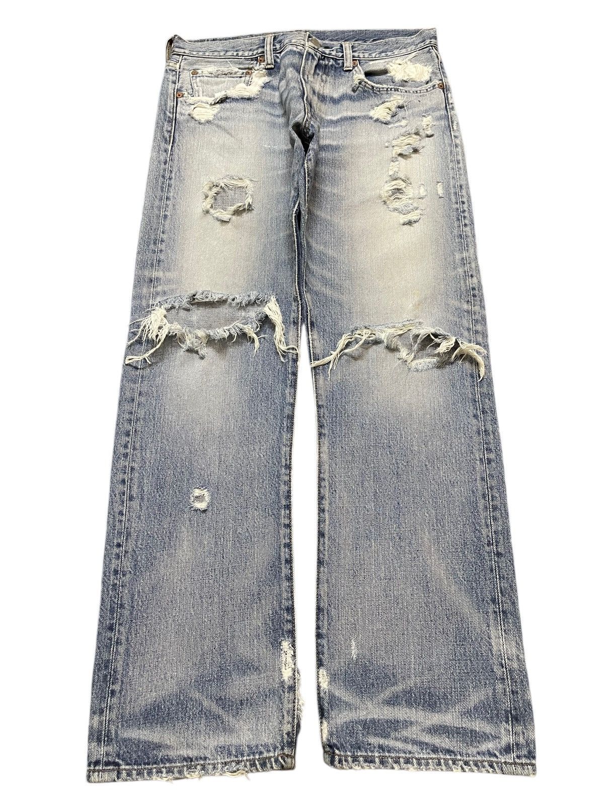 Kapital Vintage Japanese Brand Blue Faded Wash Distressed Jeans Size US 30 / EU 46 - 1 Thumbnail