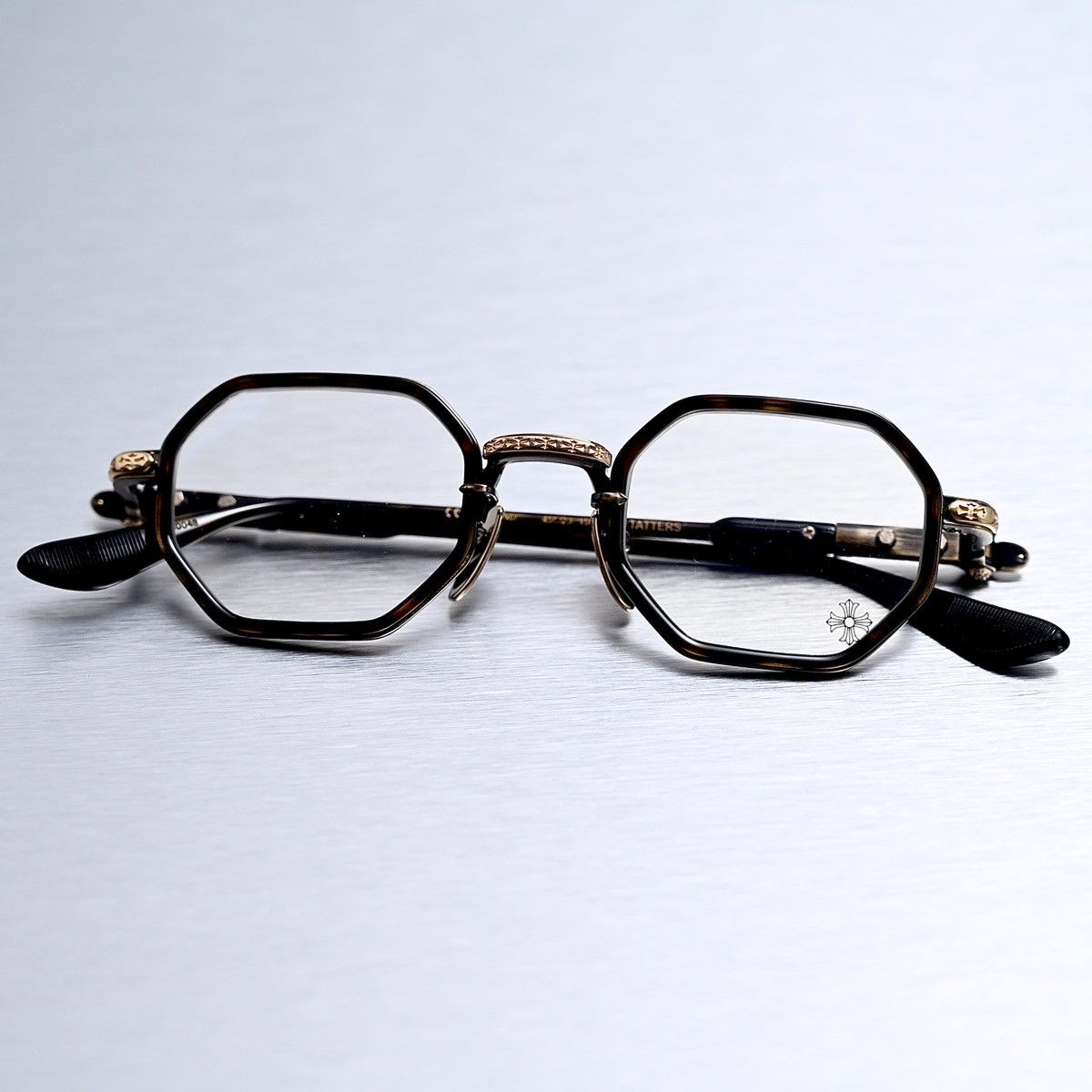 Chrome Hearts CHROME HEARTS TATTERS DARK TORTOISE/ ANTIQUE GOLD GLASSES Size ONE SIZE - 10 Thumbnail