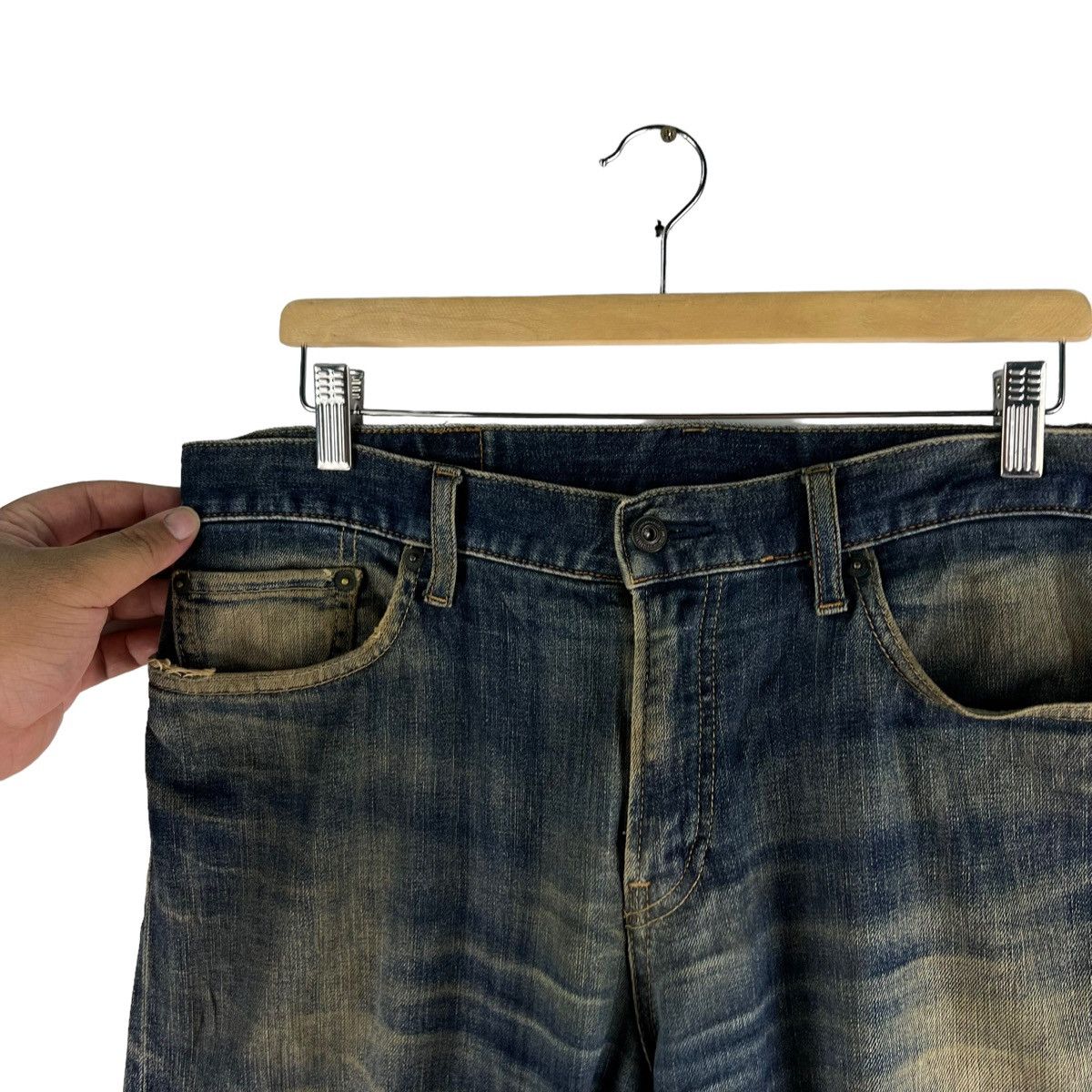 Japanese Brand 🔥VTG DISTRESSED DENIM JEANS UJ ISSEY MIYAKE Size US 38 / EU 54 - 5 Thumbnail