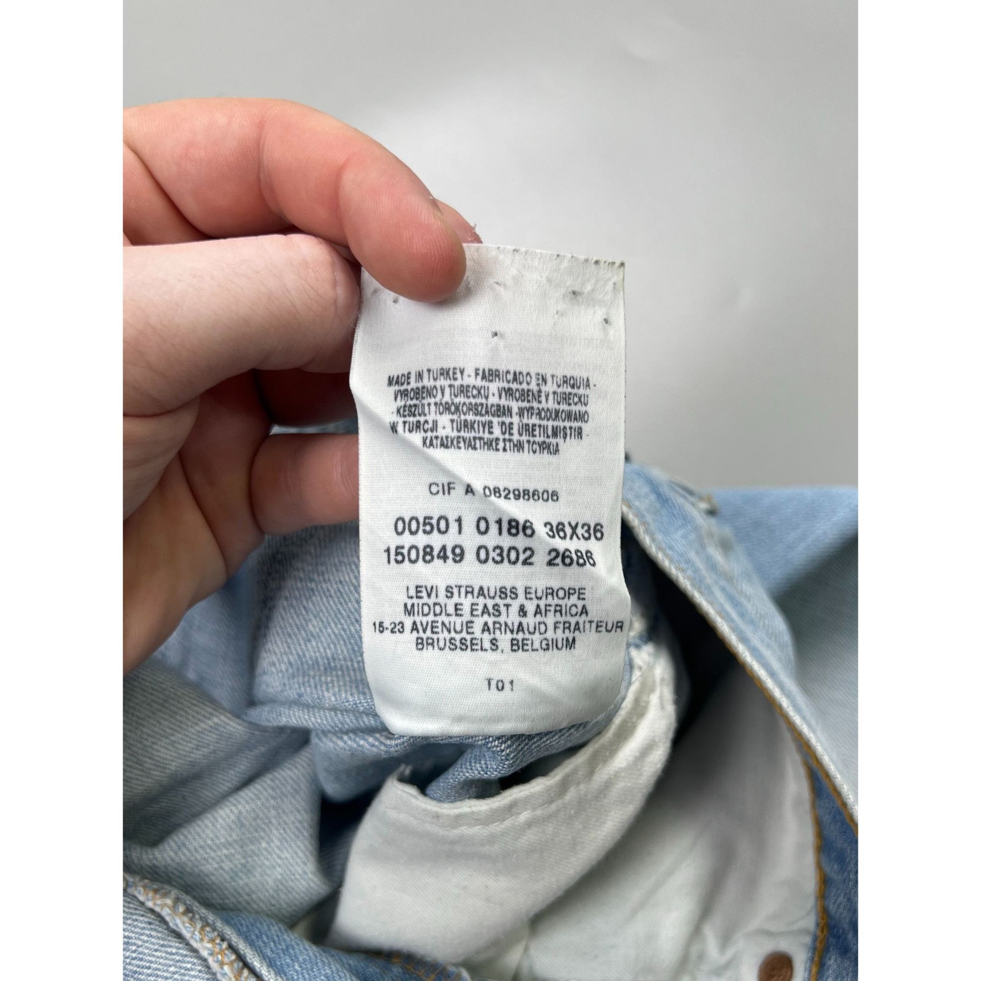 Levi's Levi’s 501 Acid Light Wash Denim Jeans Pants (Y0897) Size US 36 / EU 52 - 8 Thumbnail