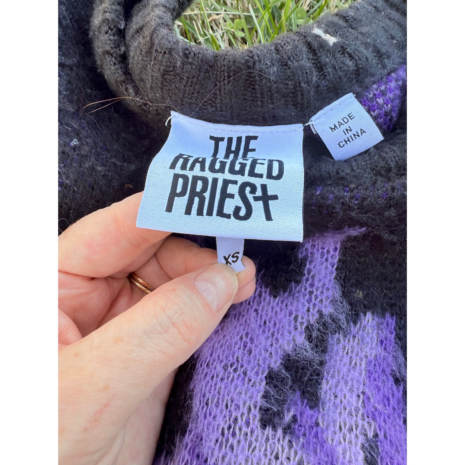 The Ragged Priest RARE Ragged Priest Warm Purple Flames Sweater Size XS / US 0-2 / IT 36-38 - 3 Thumbnail