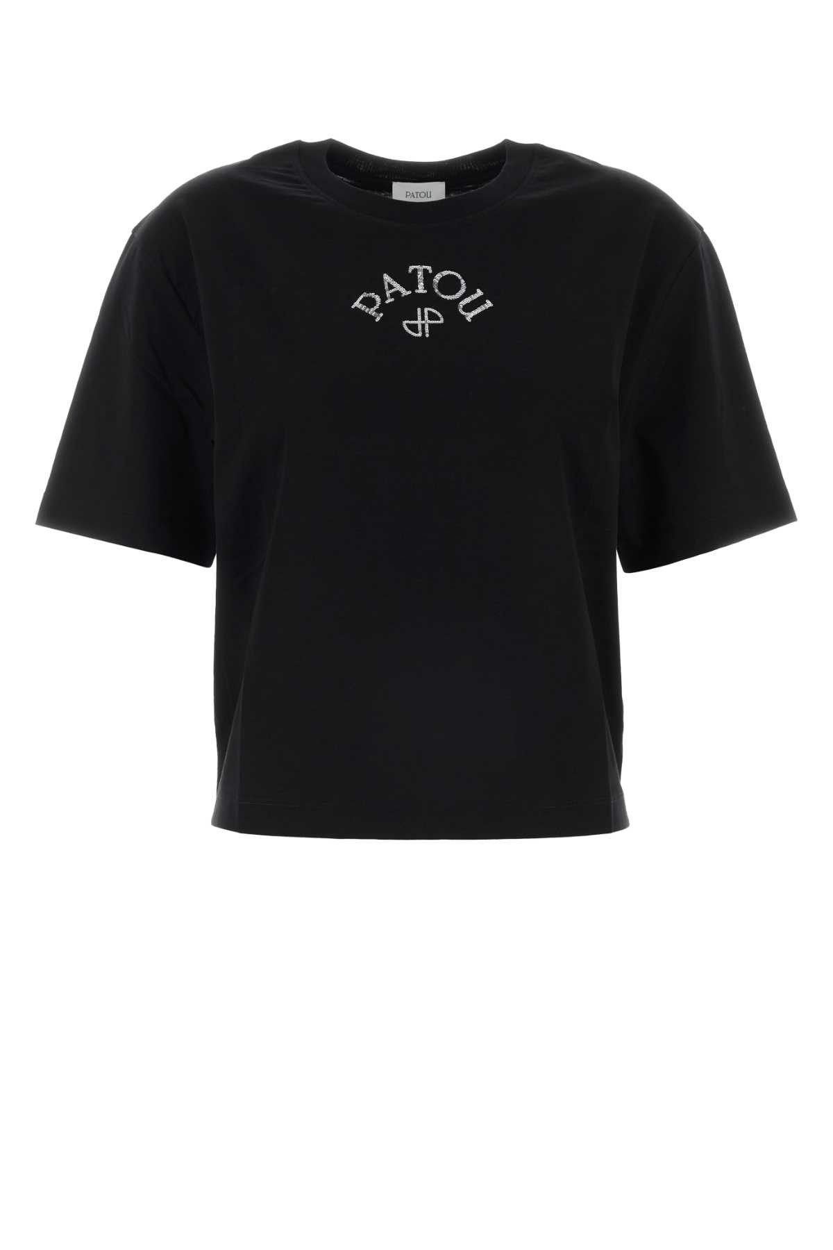 Patou Black Cotton T-Shirt Size L / US 10 / IT 46 - 1 Thumbnail