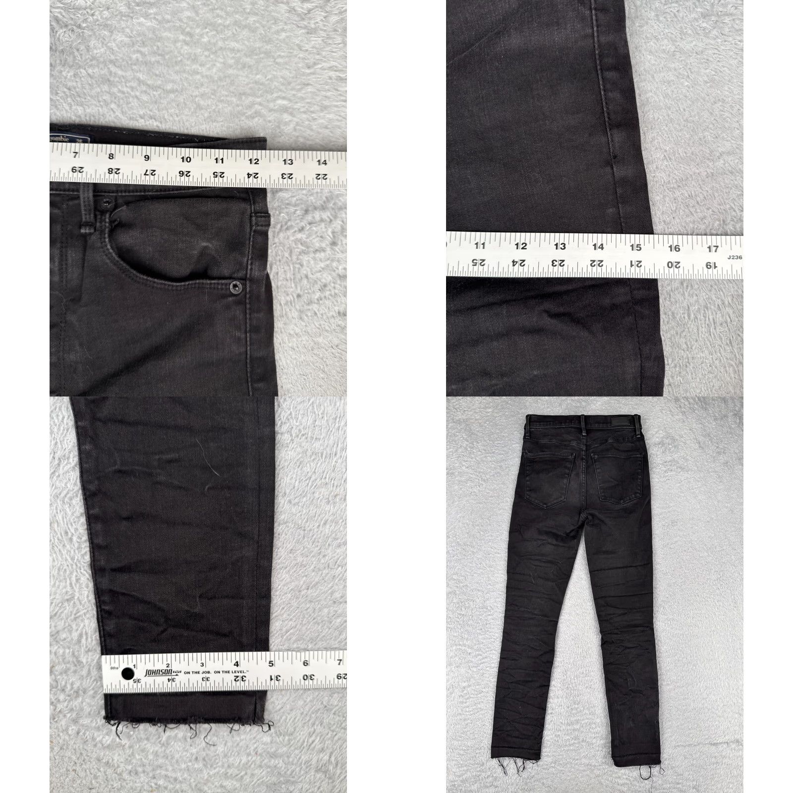 Abercrombie & Fitch Abercrombie & Fitch Jeans Womens 2 Black Ultra High Rise Super Skinny Distressed - Denim - 5-Pocket - Zip Button - Machine Washable - Regular Size 26" / US 2 / IT 38 - 9 Thumbnail