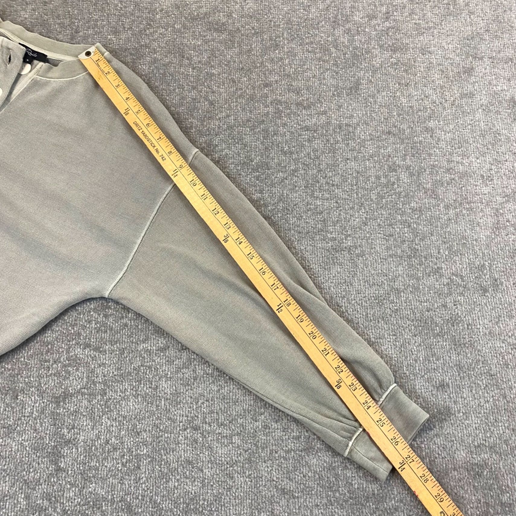 Rails VINTAGE Rails Erin Pullover Womens Small Sage Green Short Crop Top Sweater Button L/S Size S / US 4 / IT 40 - 6 Thumbnail